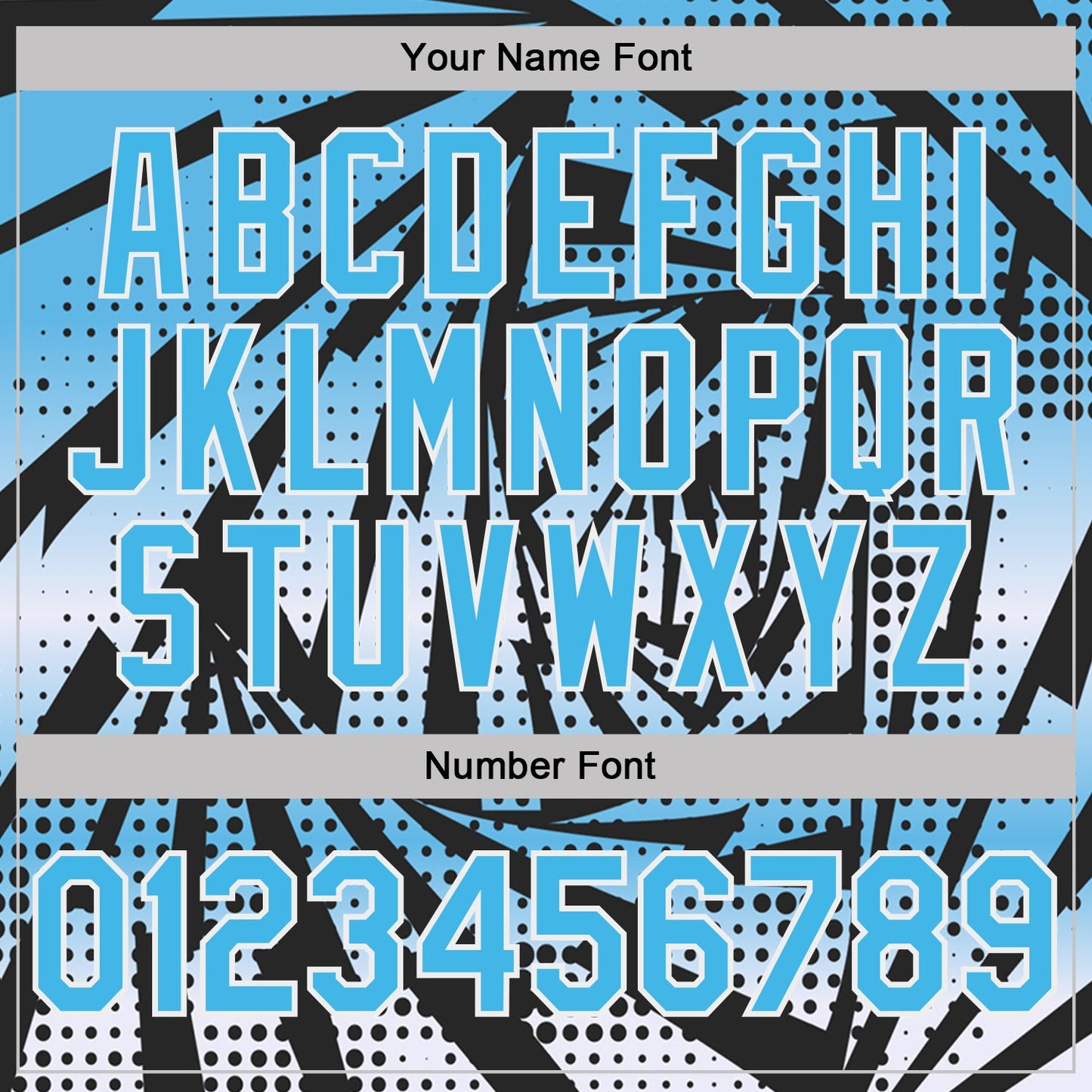Custom Black Sky Blue-White Lightning Gradient Dot Performance T-Shirt view 4