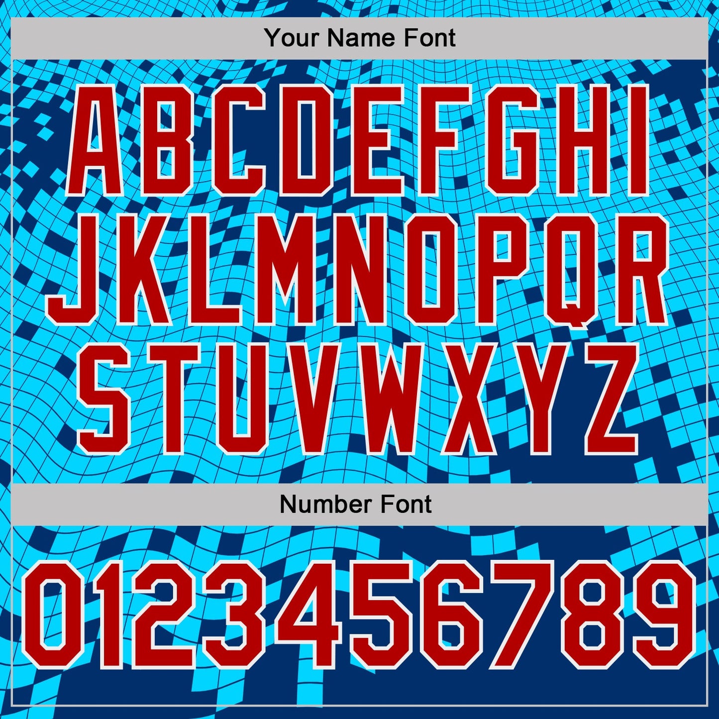 Custom Blue Red-White Geometric Digital Mosaic Performance T-Shirt view 4