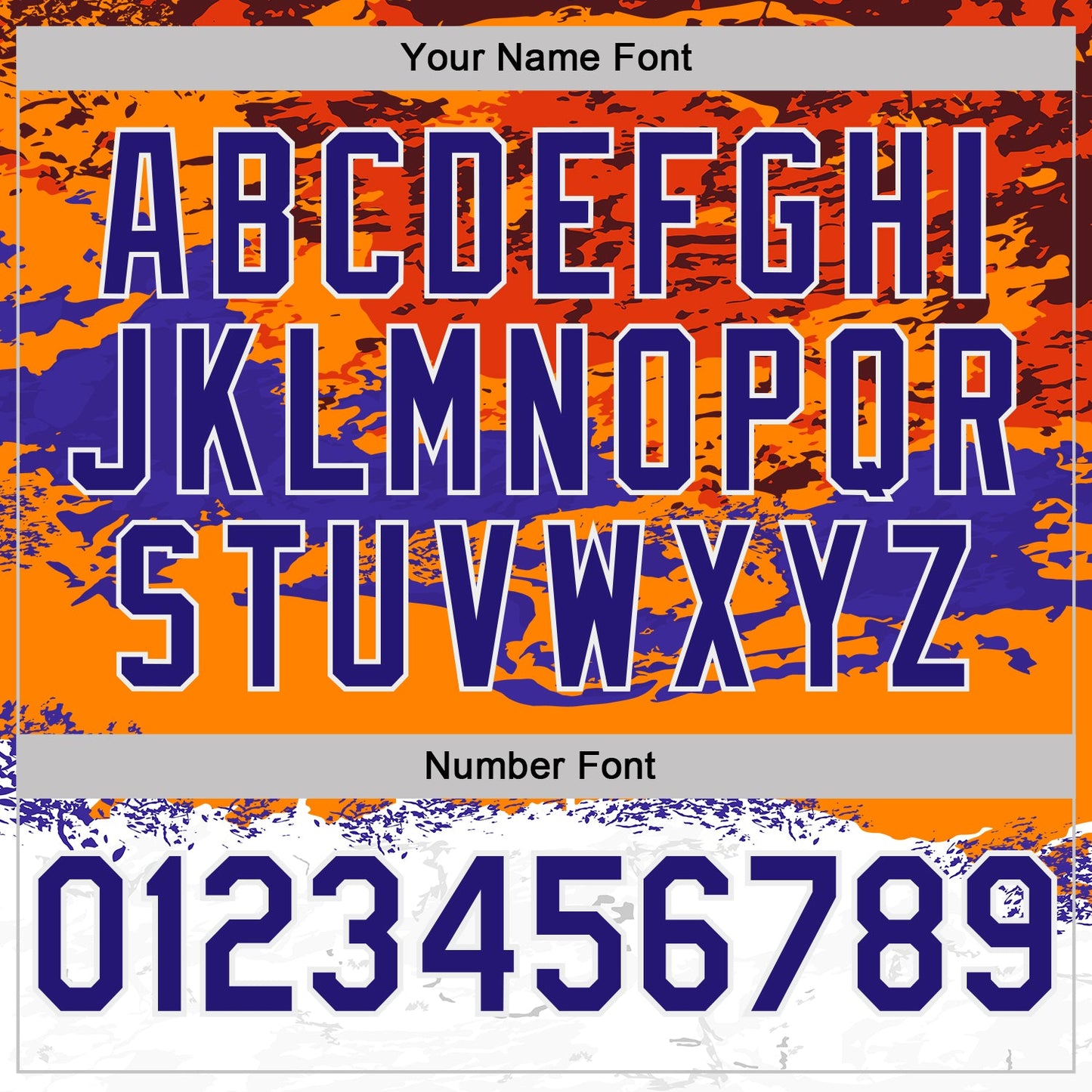 Custom Bay Orange Dark Purple-White Grunge Paint Splatter Performance T-Shirt view 4