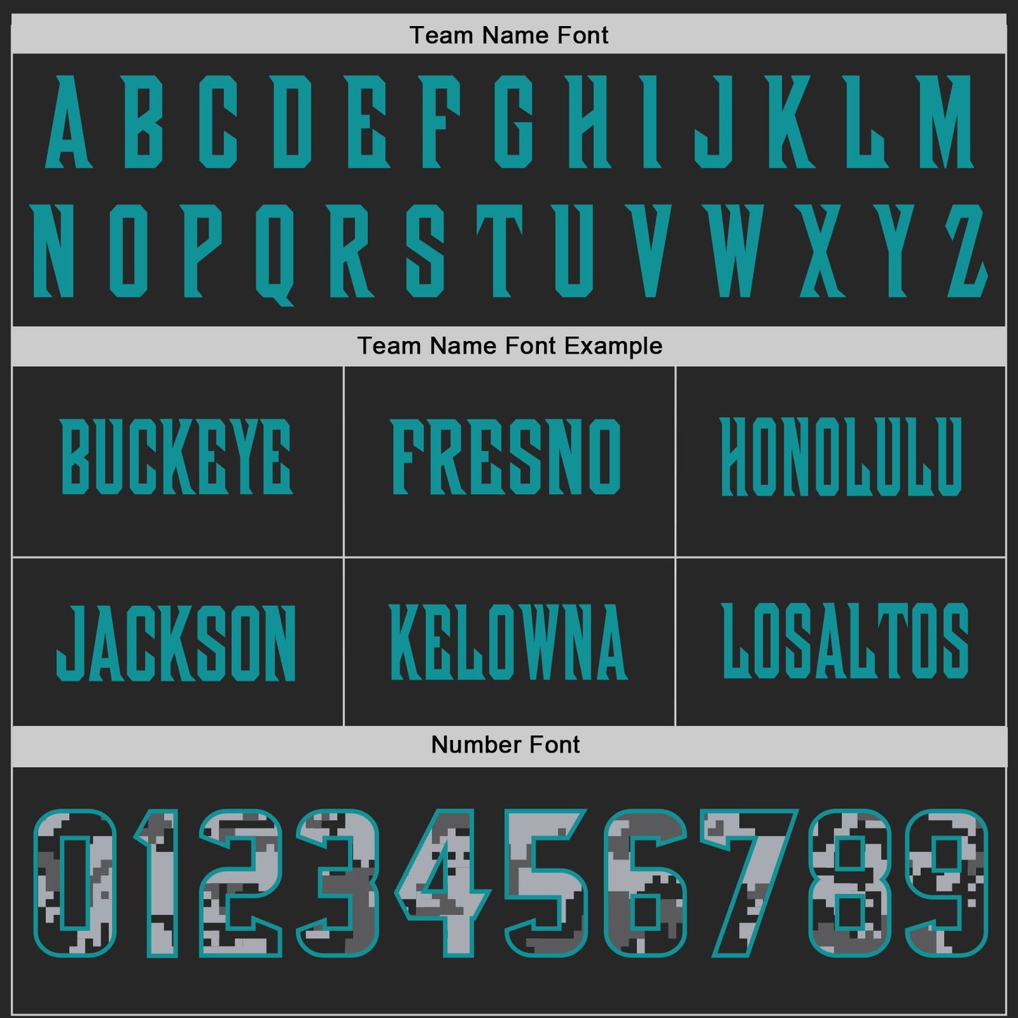 Custom Black Camo Teal-Gray Authentic Digital Camouflage Panel Football Jersey view 4