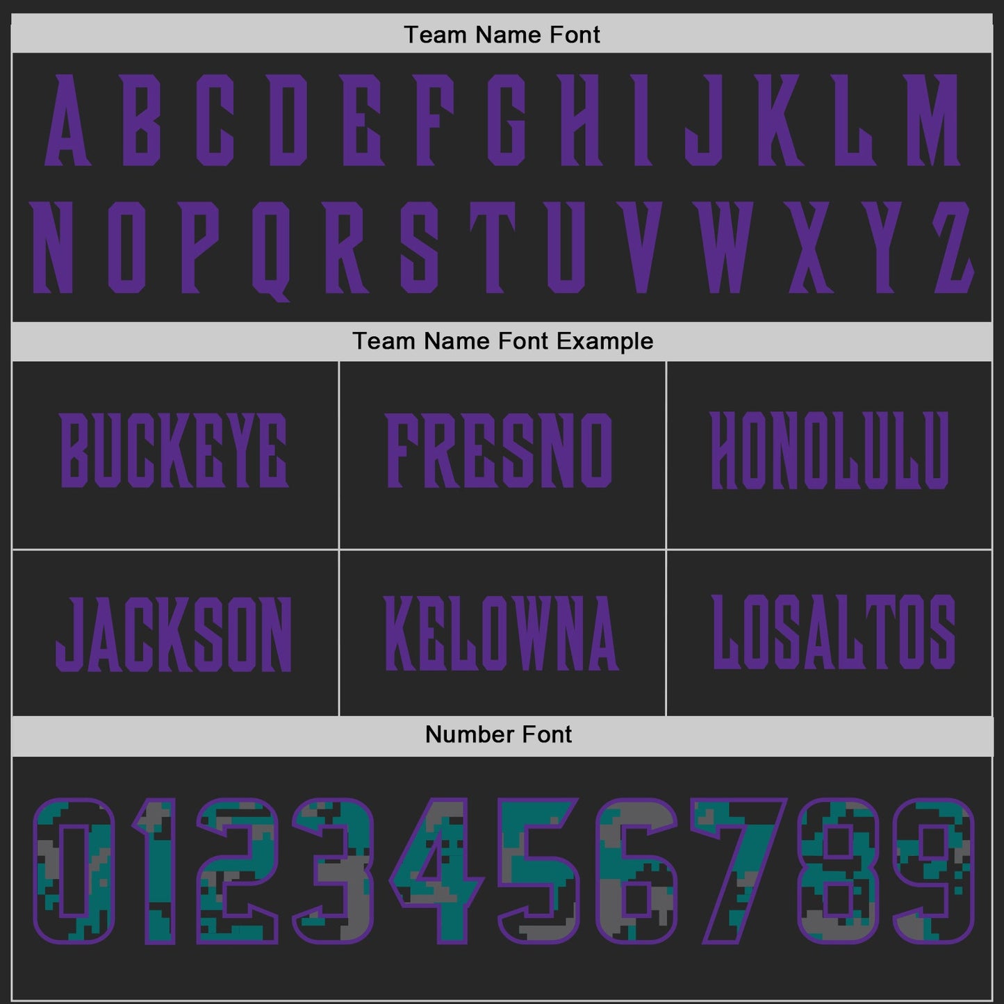 Custom Black Camo Purple-Teal Authentic Digital Camouflage Panel Football Jersey view 4