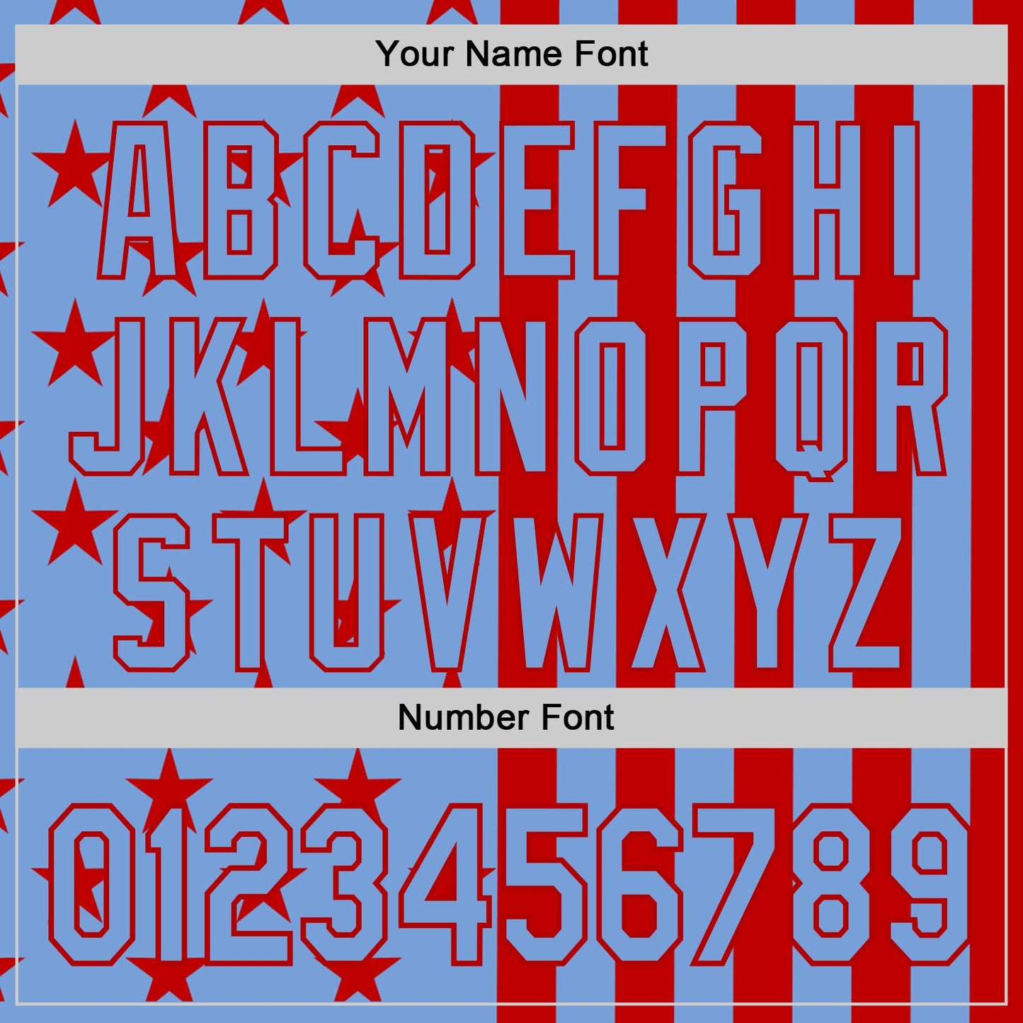 Custom Powder Blue-Red USA Flag Patriotic Split Stars and Stripes Authentic Baseball Jersey view 5