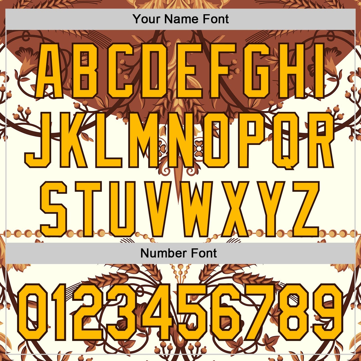 Custom Brown-Gold Baroque Floral Scroll Authentic Baseball Jersey view 5