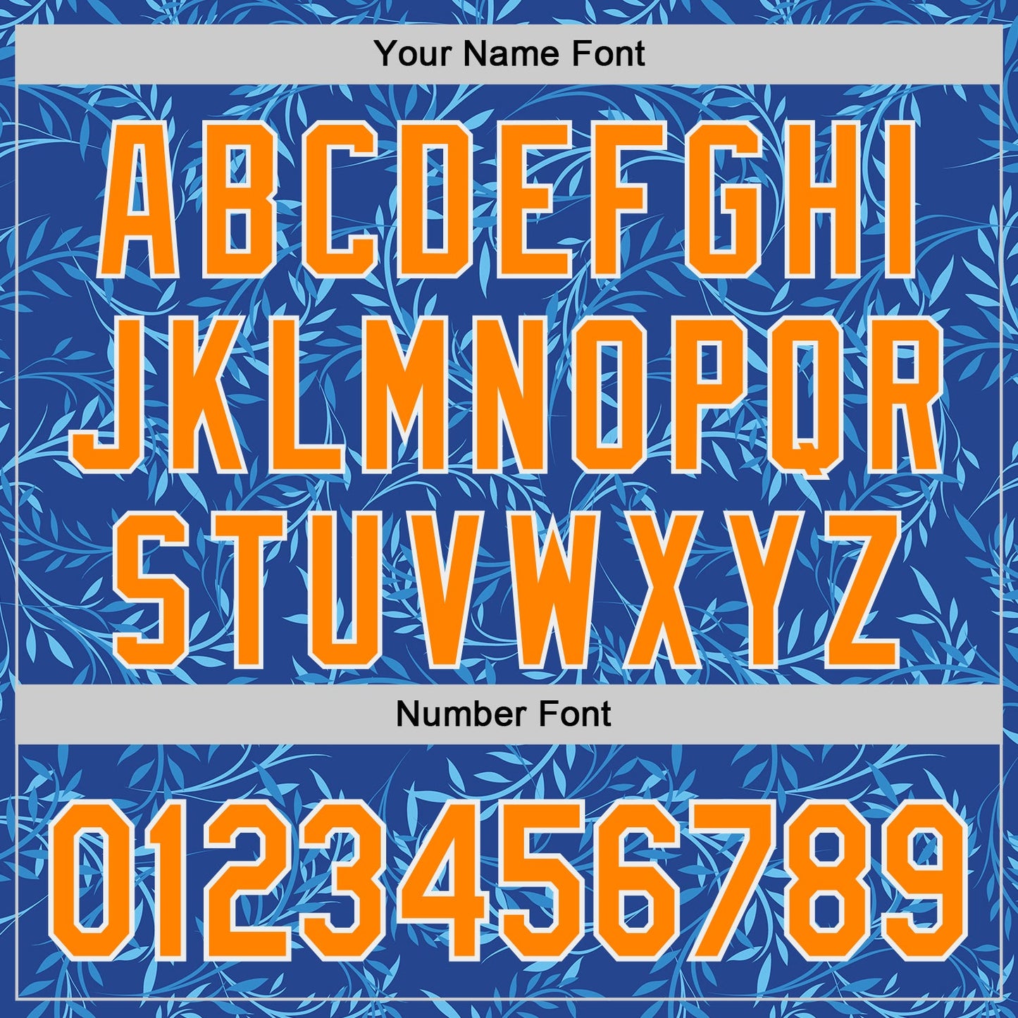 Custom Blue Bay Orange-White Baroque Floral Scroll Authentic Baseball Jersey view 5