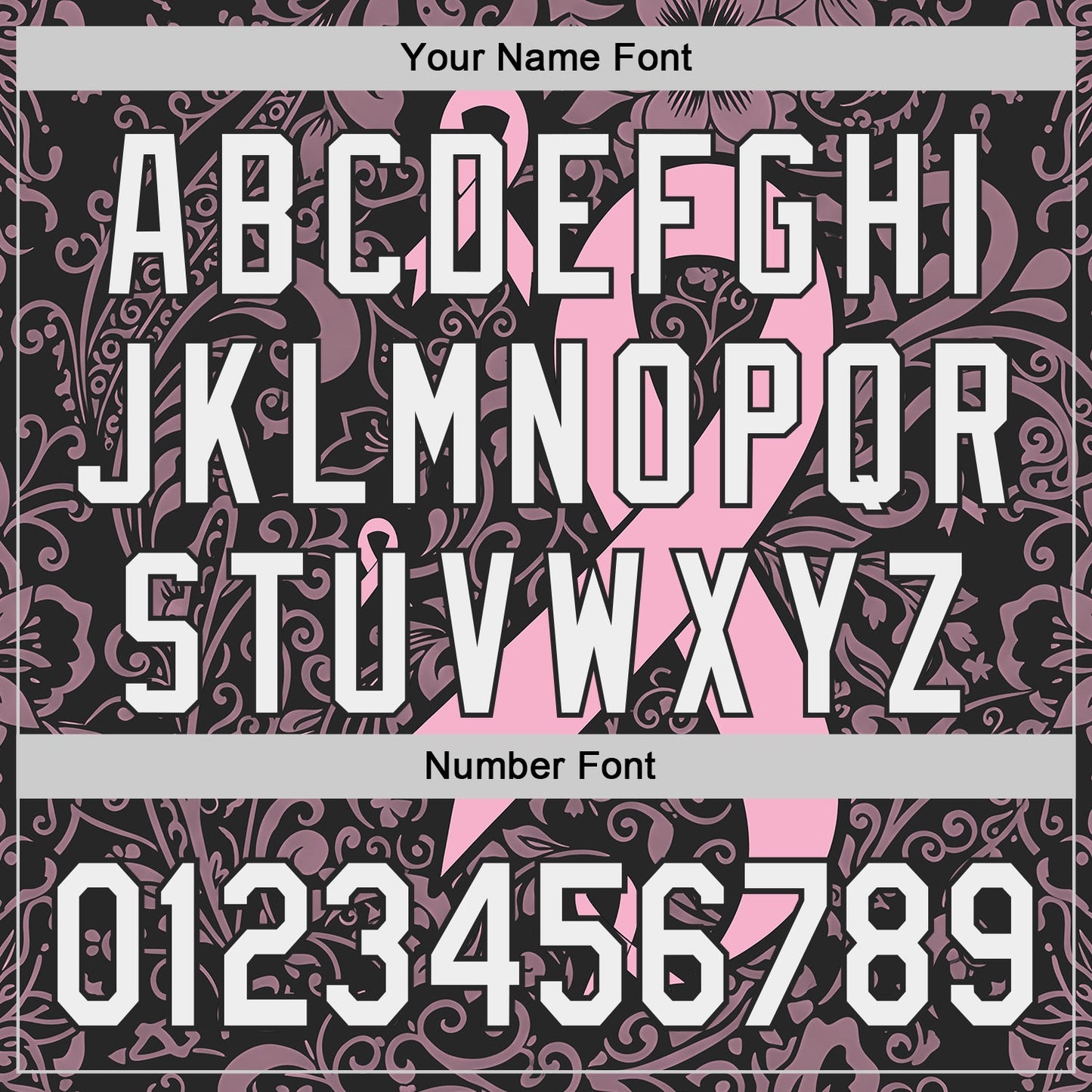 Custom Black White-Pink Breast Cancer Awareness Pink Ribbon Floral Authentic Baseball Jersey view 5