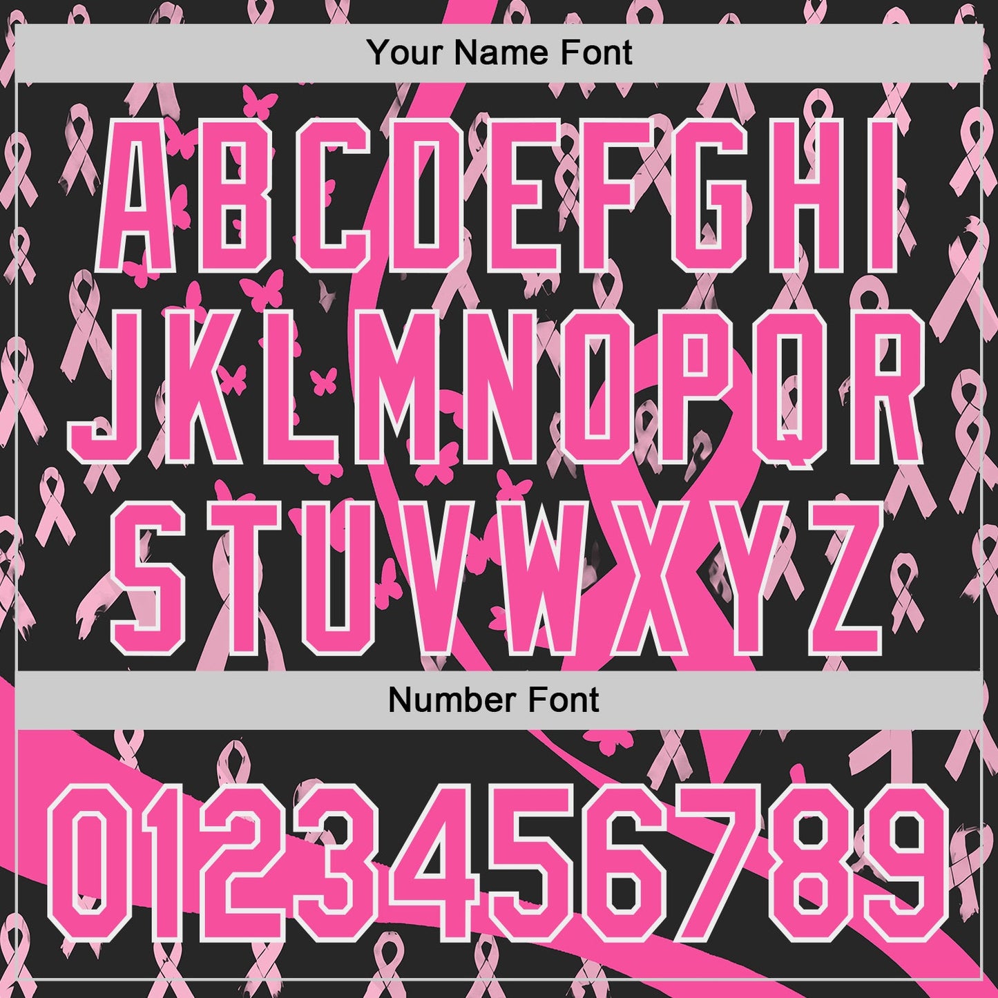 Custom Black Pink-White Breast Cancer Awareness Pink Ribbon Butterfly Authentic Baseball Jersey view 5