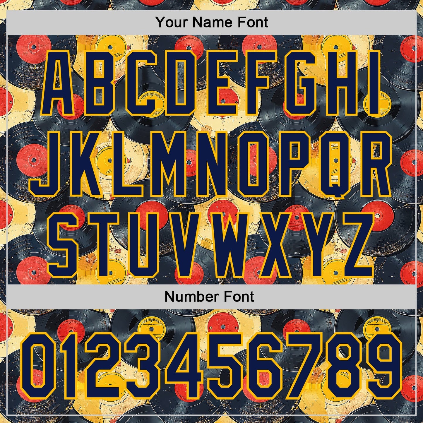 Custom Black Navy-Gold Burning Man Music Record Authentic Baseball Jersey view 5