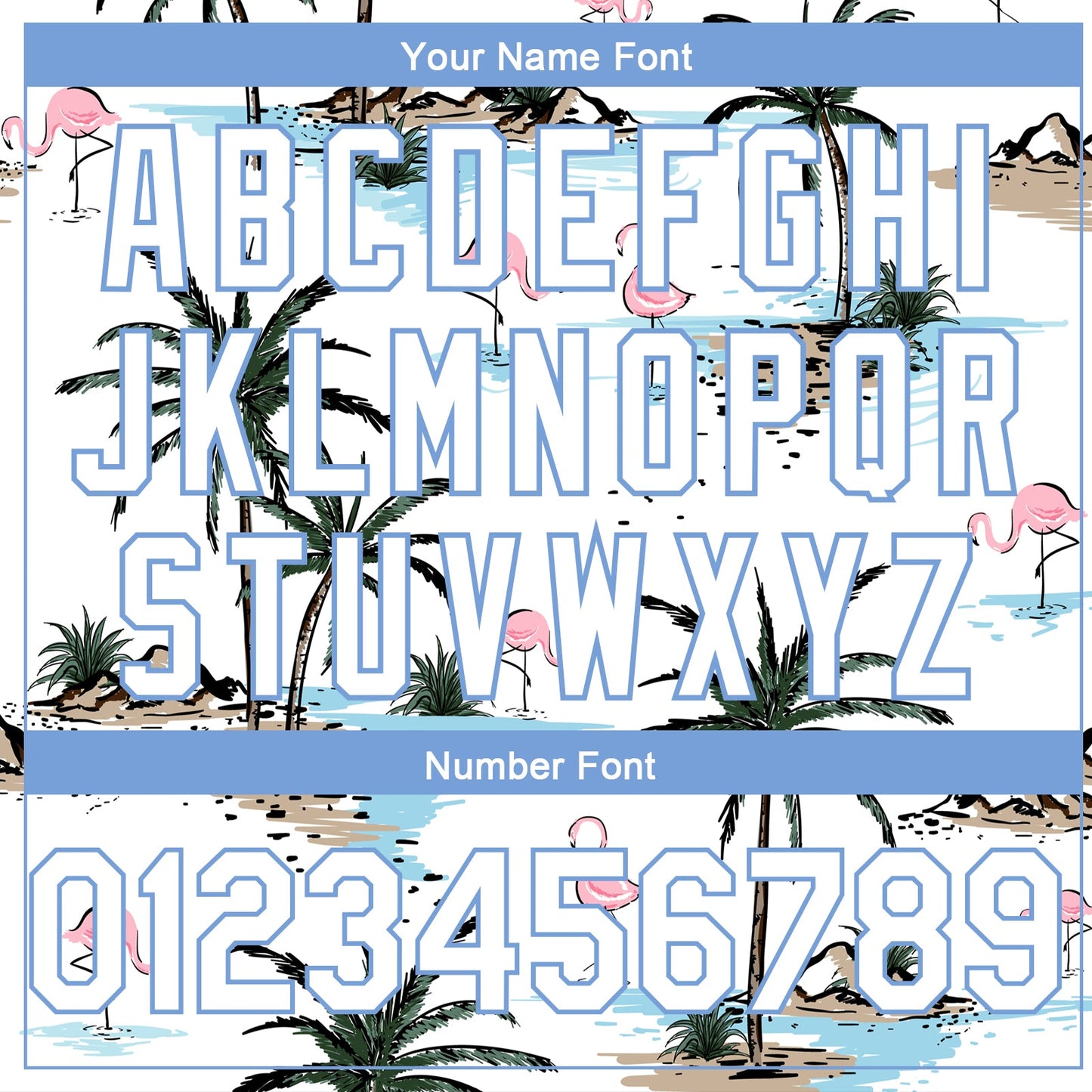 Custom White Light Blue 3D Pattern Tropical Hawaii Palm Trees Authentic Basketball Jersey view 4