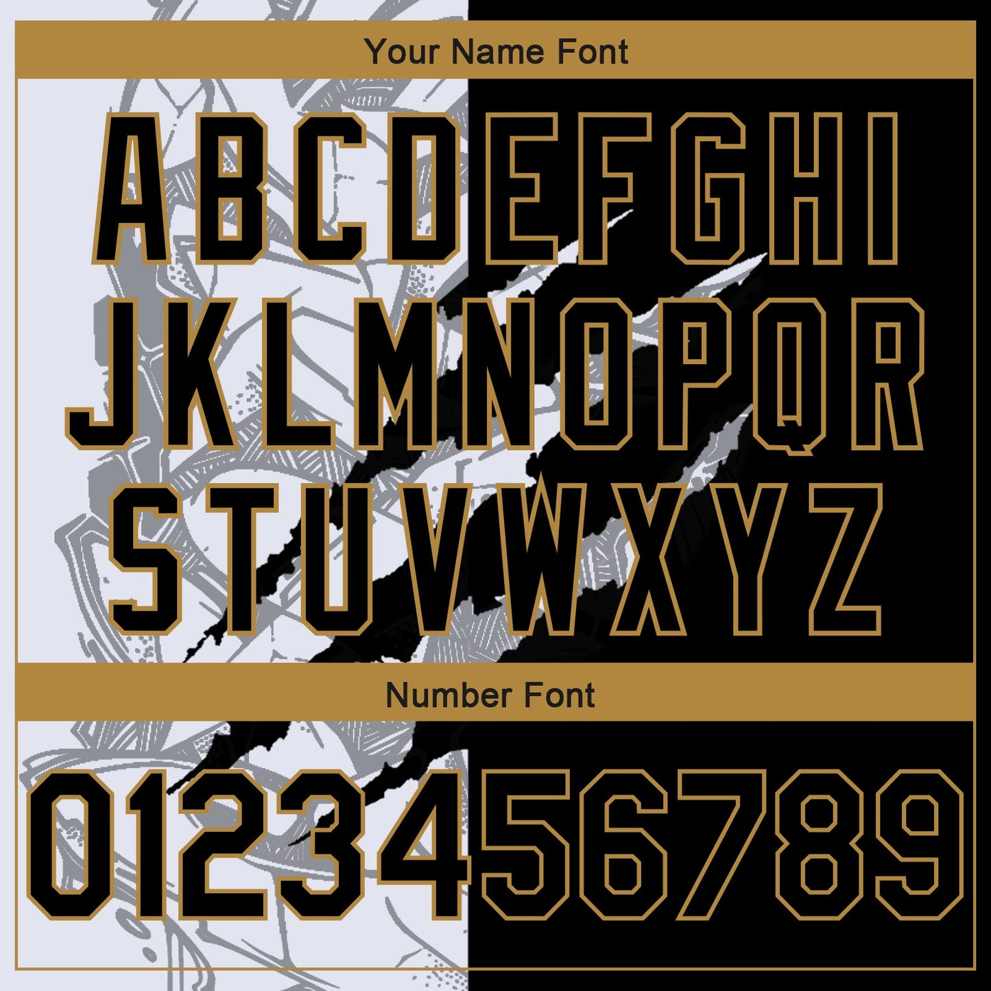 Custom Graffiti Pattern Black-Old Gold 3D Scratch Authentic Basketball Jersey view 4