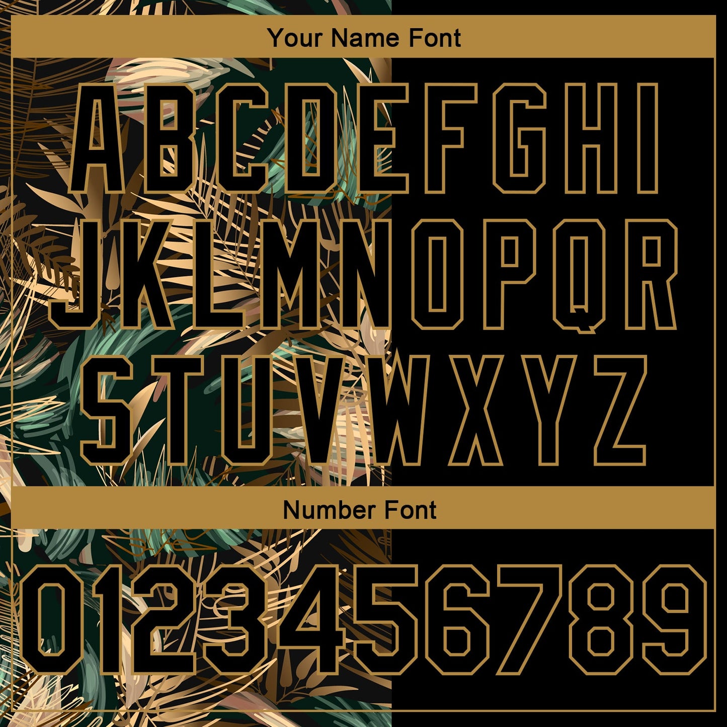 Custom Black Old Gold 3D Pattern Tropical Hawaii Palm Leaves Authentic Basketball Jersey view 4