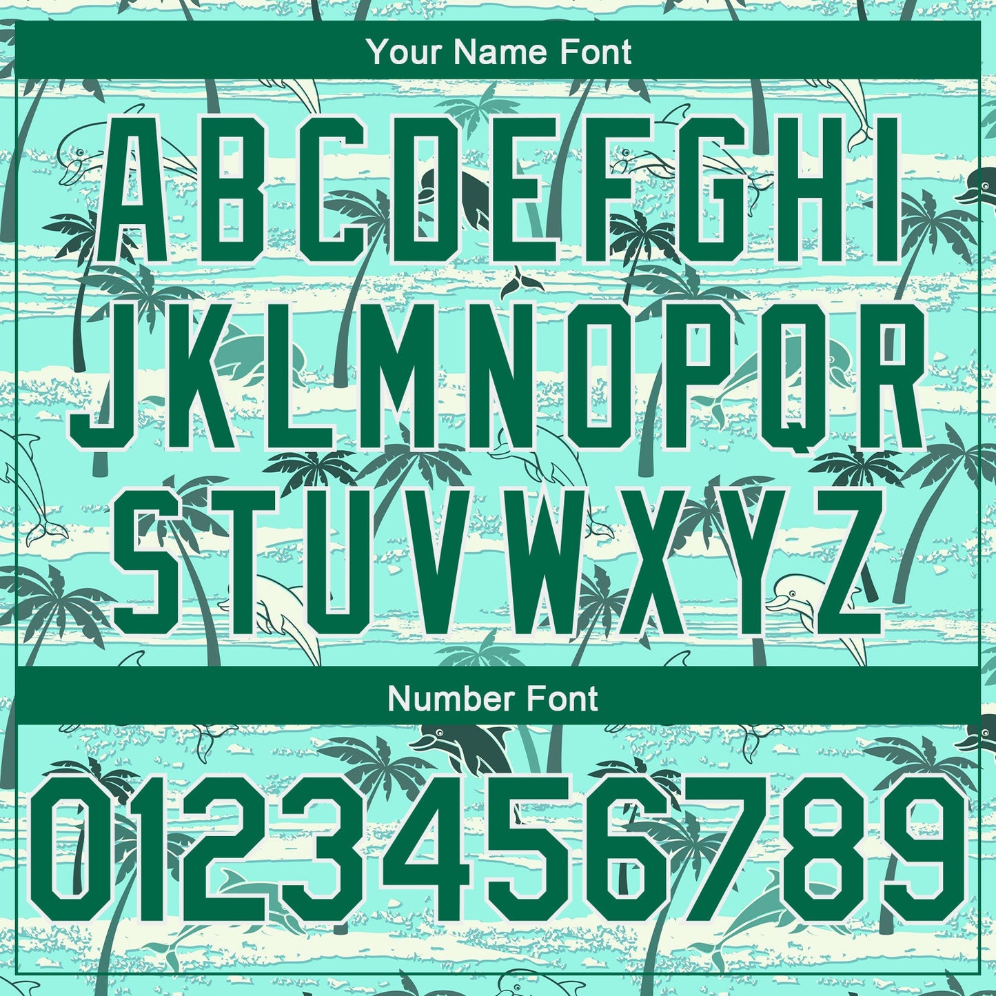 Custom Teal Kelly Green-White 3D Pattern Tropical Hawaii Palm Trees Authentic Basketball Jersey view 4