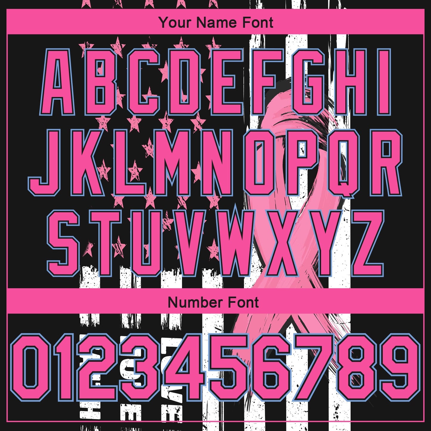 Custom Black Pink-Light Blue 3D American Flag Fashion With Pink Ribbon Breast Cancer Awareness Month Women Health Care Support Authentic Basketball Jersey view 4