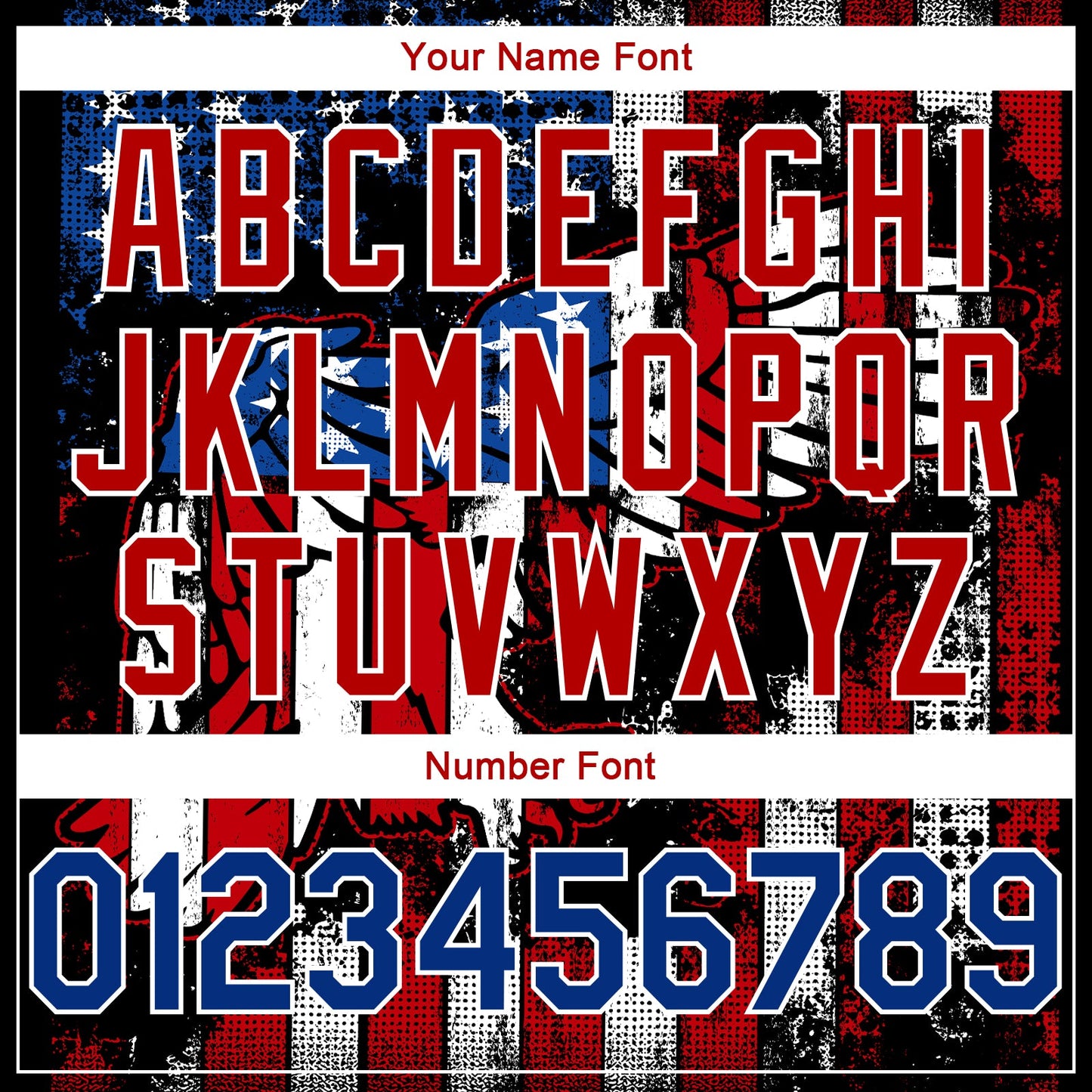 Custom Black Royal-Red 3D Eagle American Flag Authentic Basketball Jersey view 4