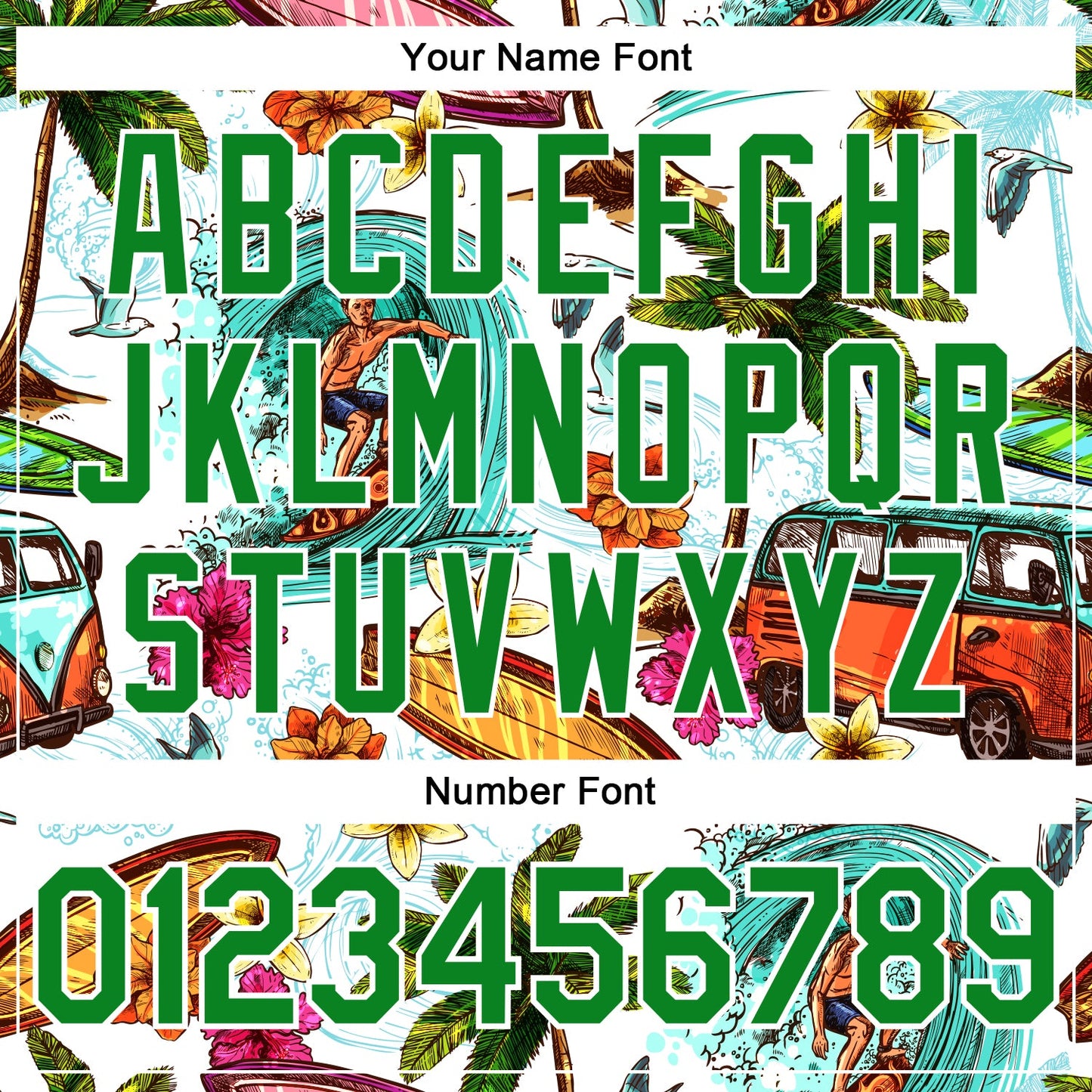 Custom White Grass Green 3D Pattern Design Hawaii Palm Trees And Beach Surfing Authentic Baseball Jersey view 5