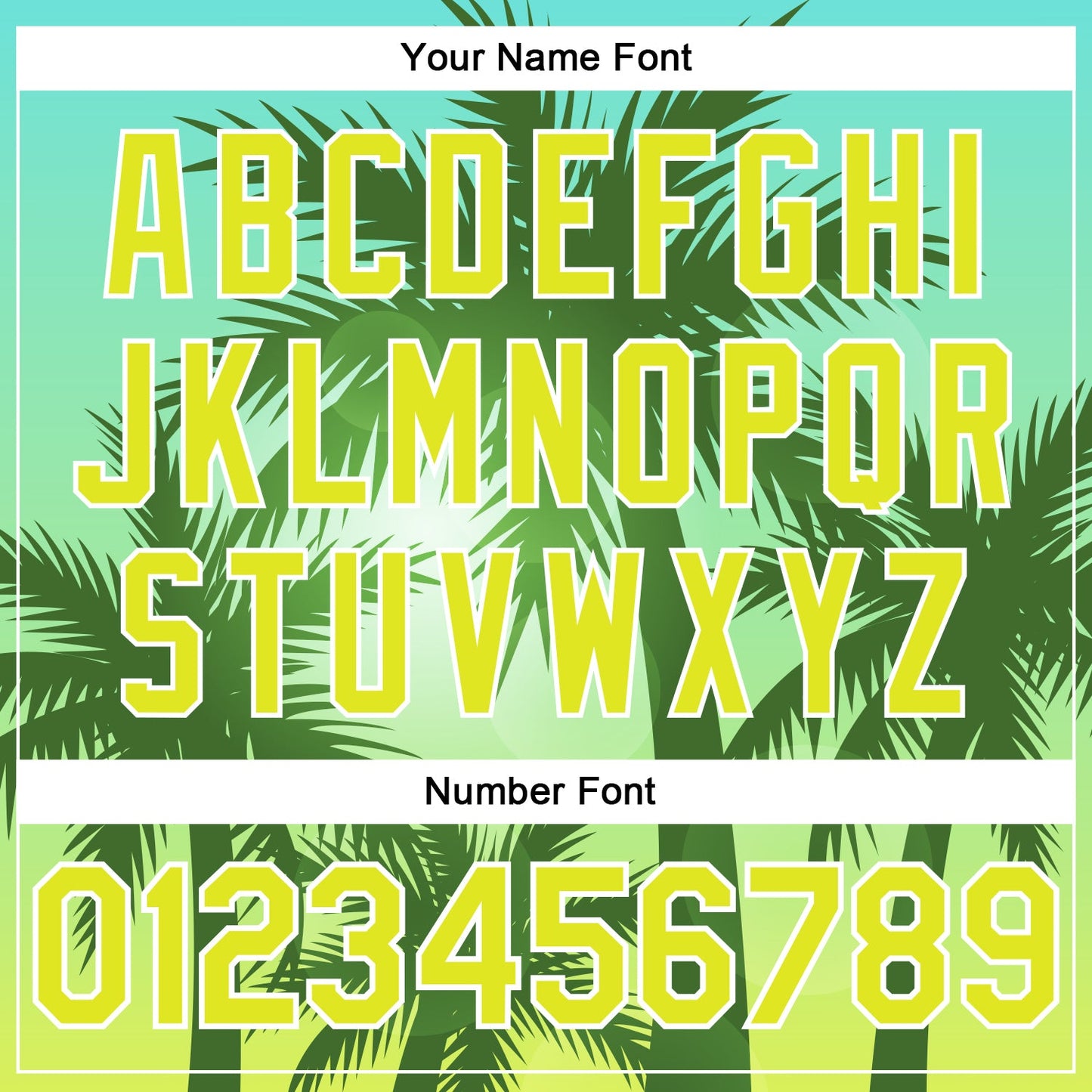 Custom Light Blue Neon Yellow-White 3D Pattern Design Hawaii Palm Trees Authentic Baseball Jersey view 5