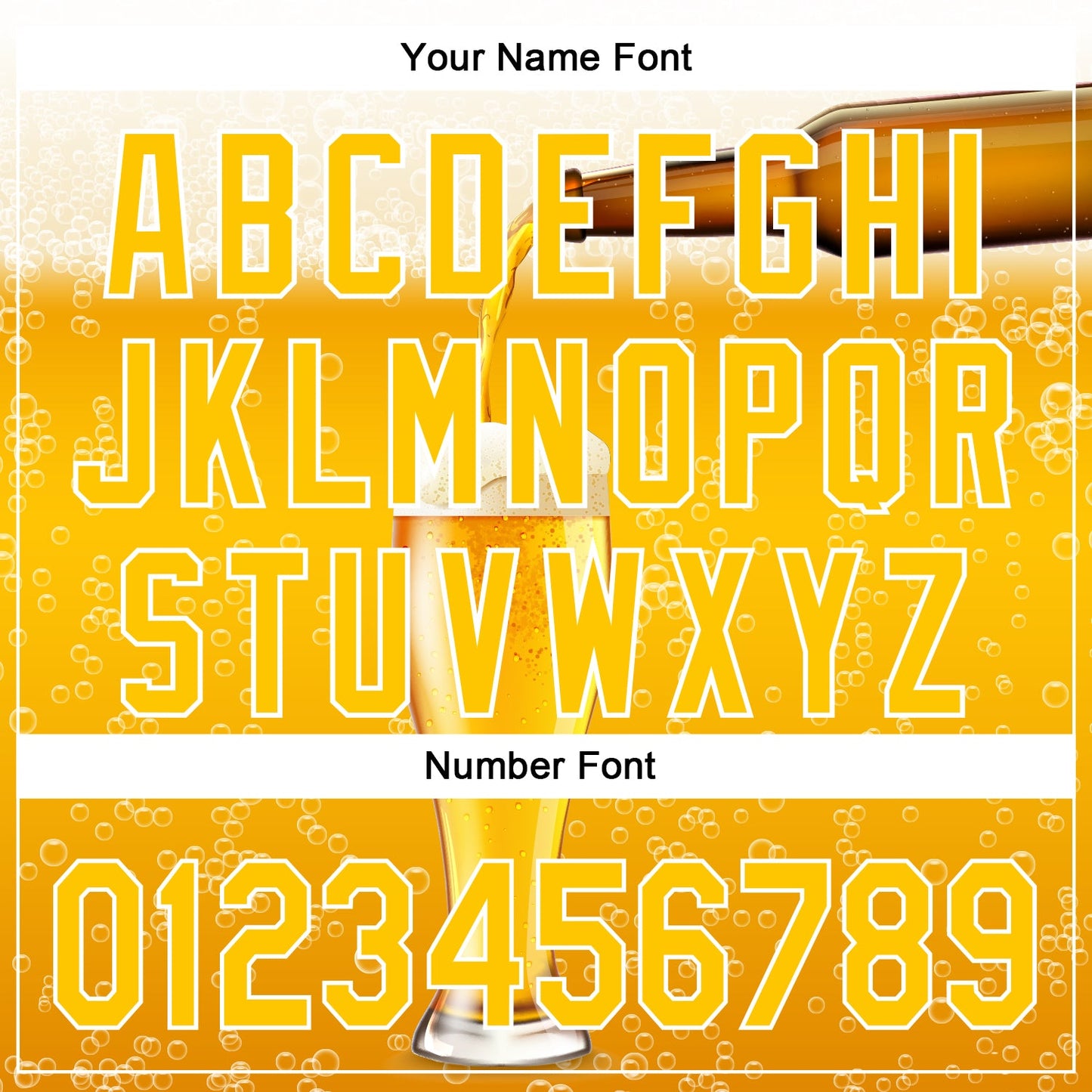 Custom Yellow White 3D Pattern Design Beer Authentic Baseball Jersey view 5