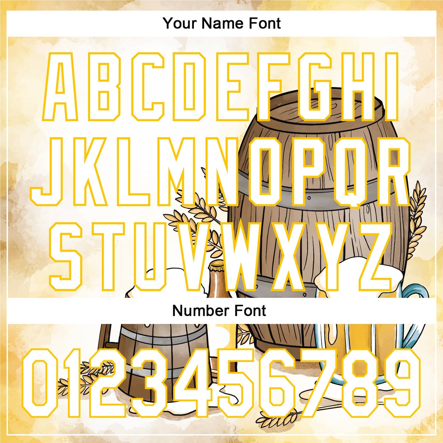 Custom White Yellow 3D Pattern Design International Beer Day Authentic Baseball Jersey view 5