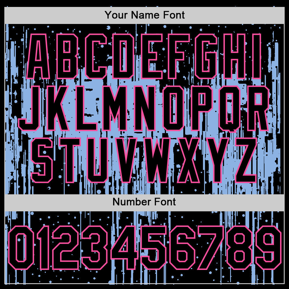 Custom Black Light Blue-Pink 3D Pattern Design Dripping Splatter Art Authentic Baseball Jersey view 5