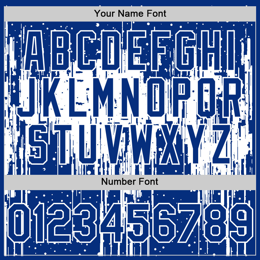 Custom Royal White 3D Pattern Design Dripping Splatter Art Authentic Baseball Jersey view 5
