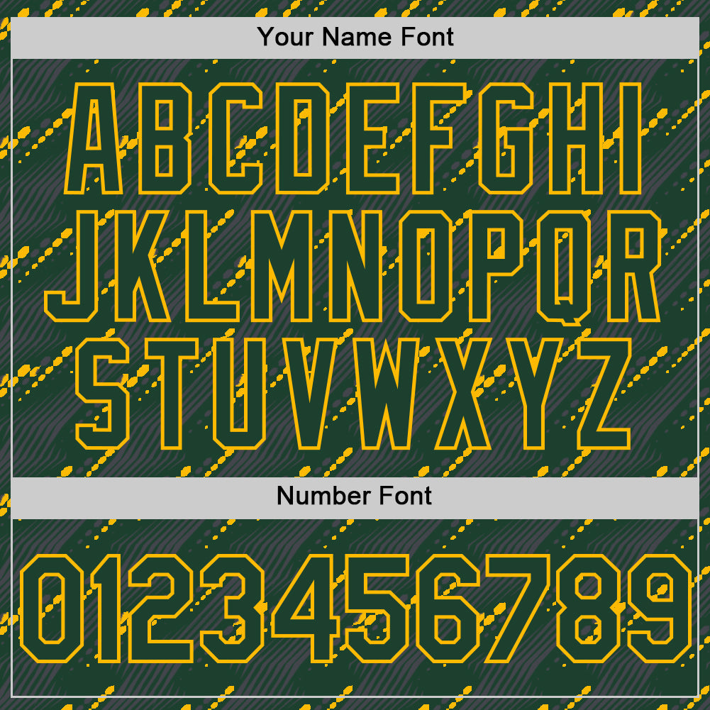 Custom Green Green-Gold 3D Pattern Design Slant Lines Authentic Baseball Jersey view 5