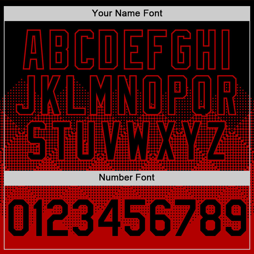 Custom Black Red 3D Pattern Design Gradient Square Shapes Authentic Baseball Jersey view 5