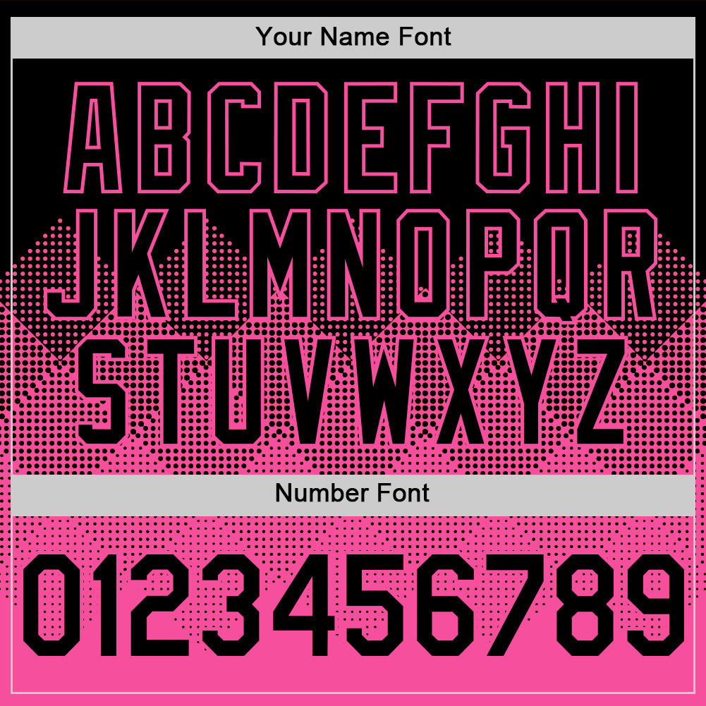 Custom Black Pink 3D Pattern Design Gradient Square Shapes Authentic Baseball Jersey view 5