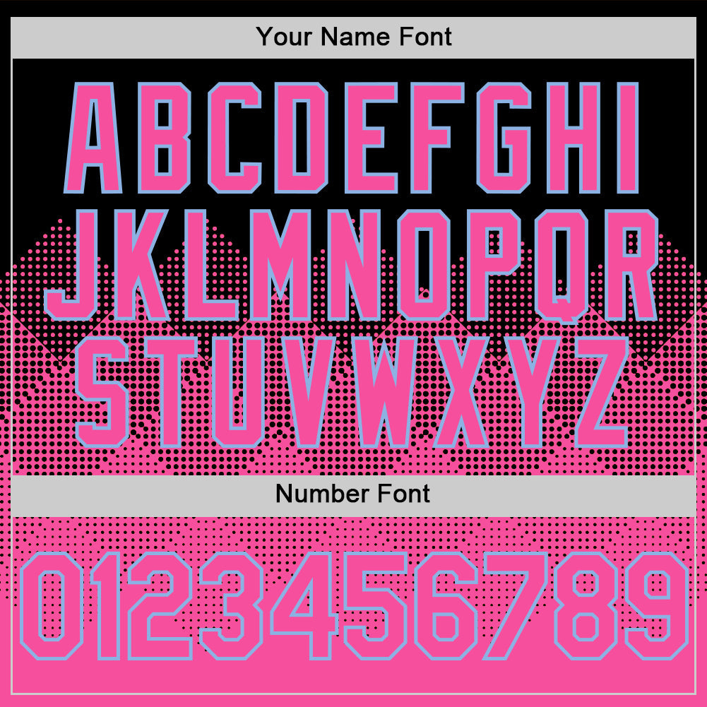Custom Black Pink-Light Blue 3D Pattern Design Gradient Square Shapes Authentic Baseball Jersey view 5