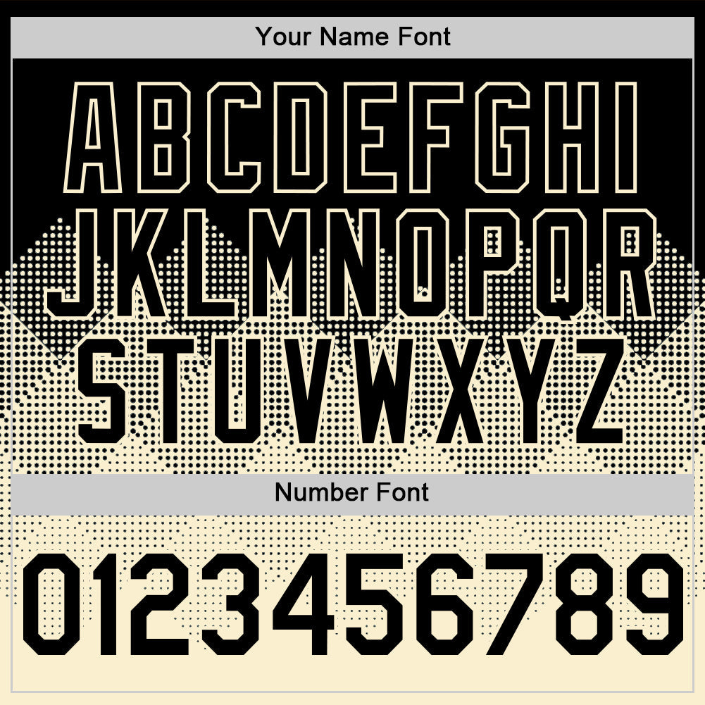 Custom Black Cream 3D Pattern Design Gradient Square Shapes Authentic Baseball Jersey view 5
