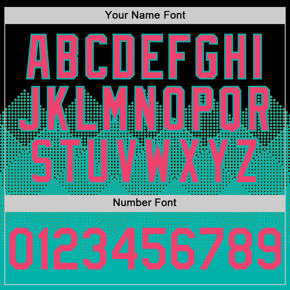 Custom Black Neon Pink-Aqua 3D Pattern Design Gradient Square Shapes Authentic Baseball Jersey view 5