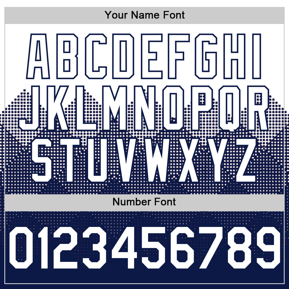 Custom White Navy 3D Pattern Design Gradient Square Shapes Authentic Baseball Jersey view 5