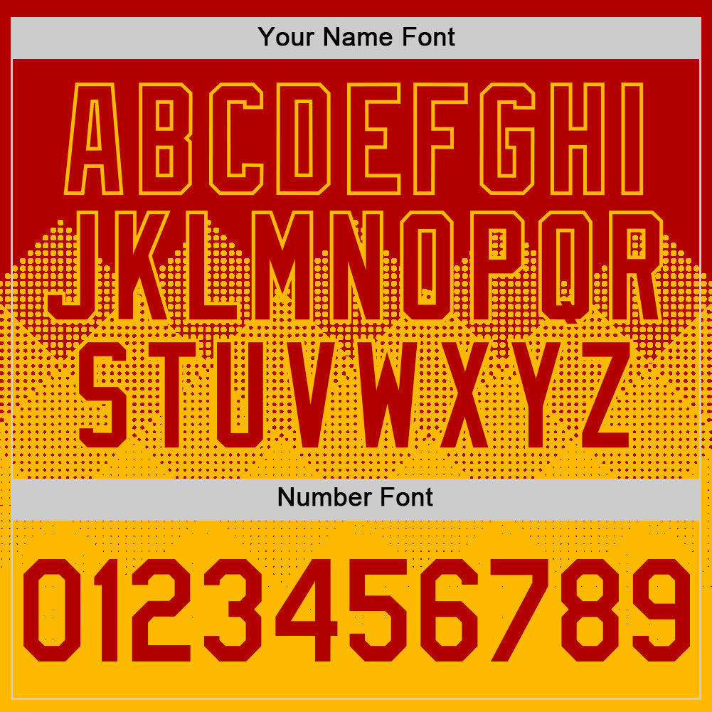 Custom Red Gold 3D Pattern Design Gradient Square Shapes Authentic Baseball Jersey view 5