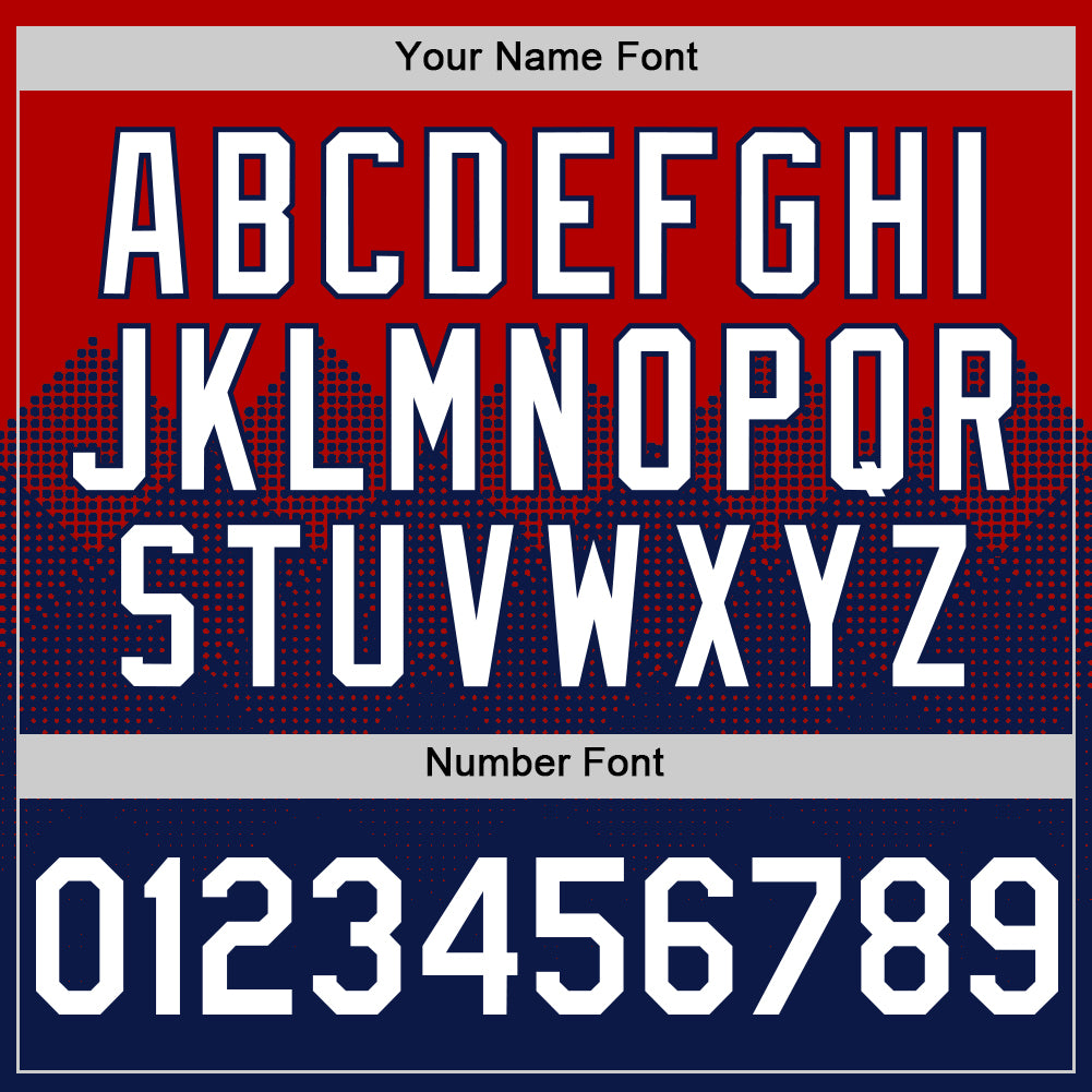 Custom Red White-Navy 3D Pattern Design Gradient Square Shapes Authentic Baseball Jersey view 5
