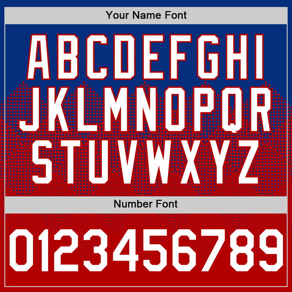 Custom Royal White-Red 3D Pattern Design Gradient Square Shapes Authentic Baseball Jersey view 5