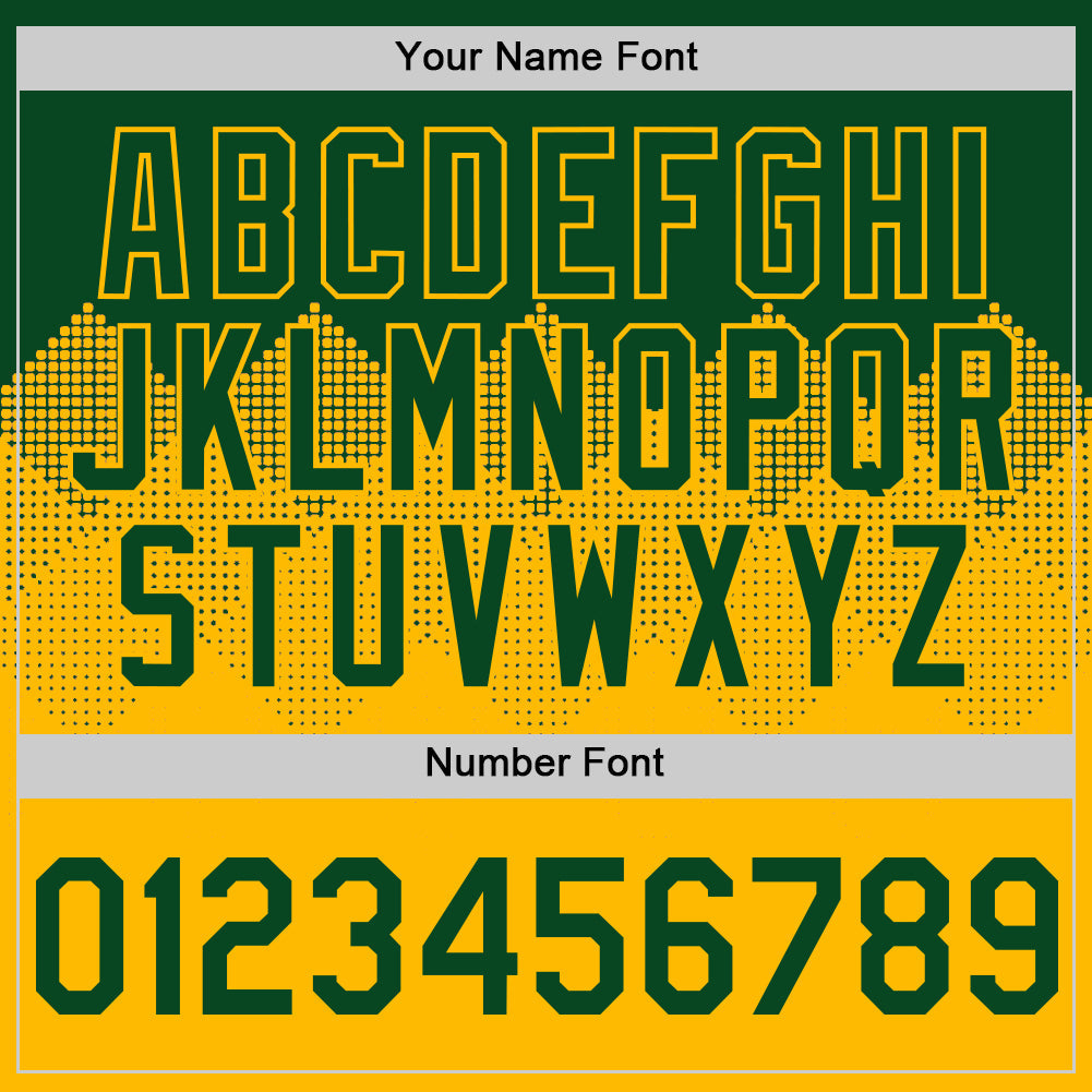 Custom Green Gold 3D Pattern Design Gradient Square Shapes Authentic Baseball Jersey view 5