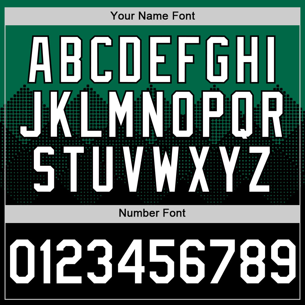 Custom Kelly Green White-Black 3D Pattern Design Gradient Square Shapes Authentic Baseball Jersey view 5