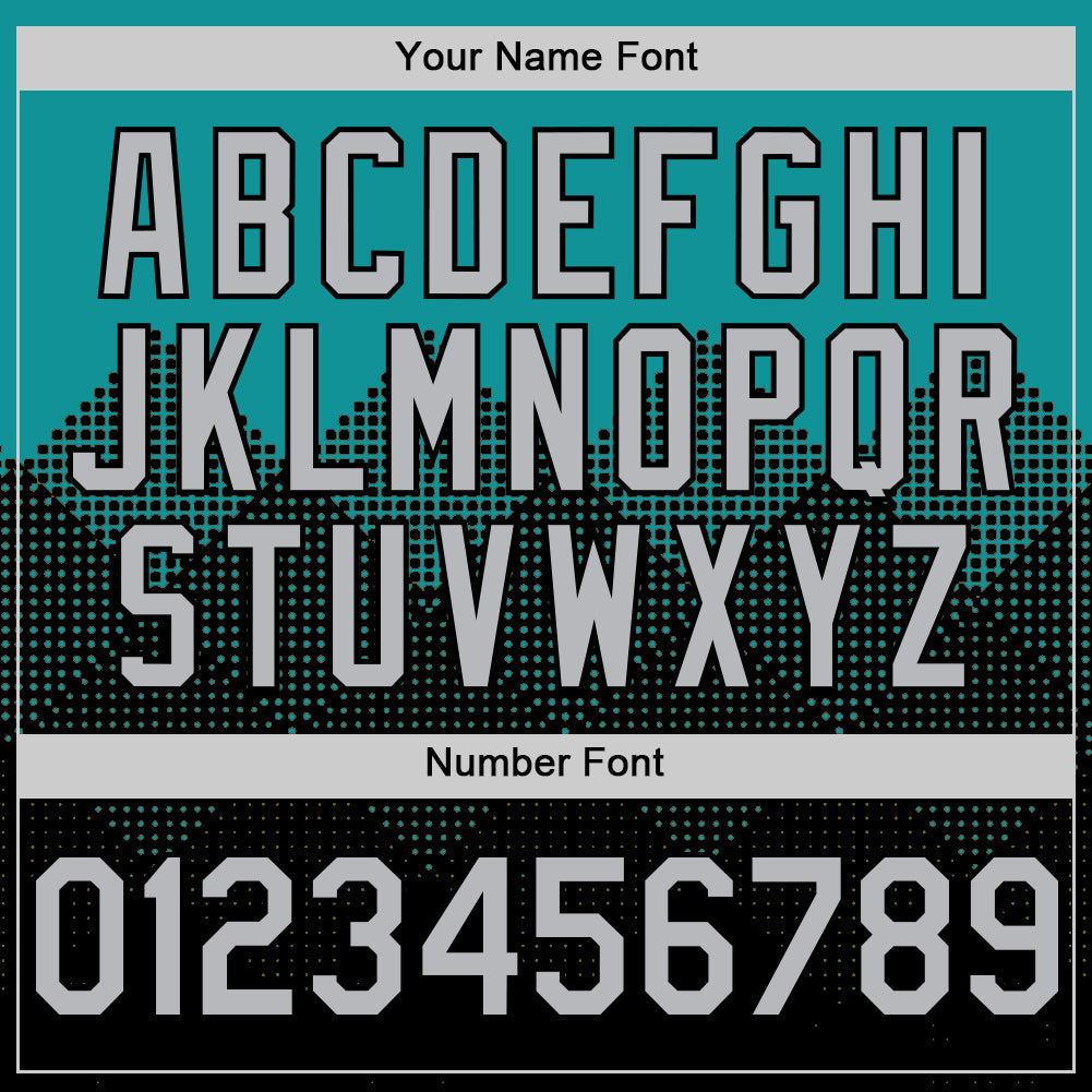 Custom Teal Gray-Black 3D Pattern Design Gradient Square Shapes Authentic Baseball Jersey view 5