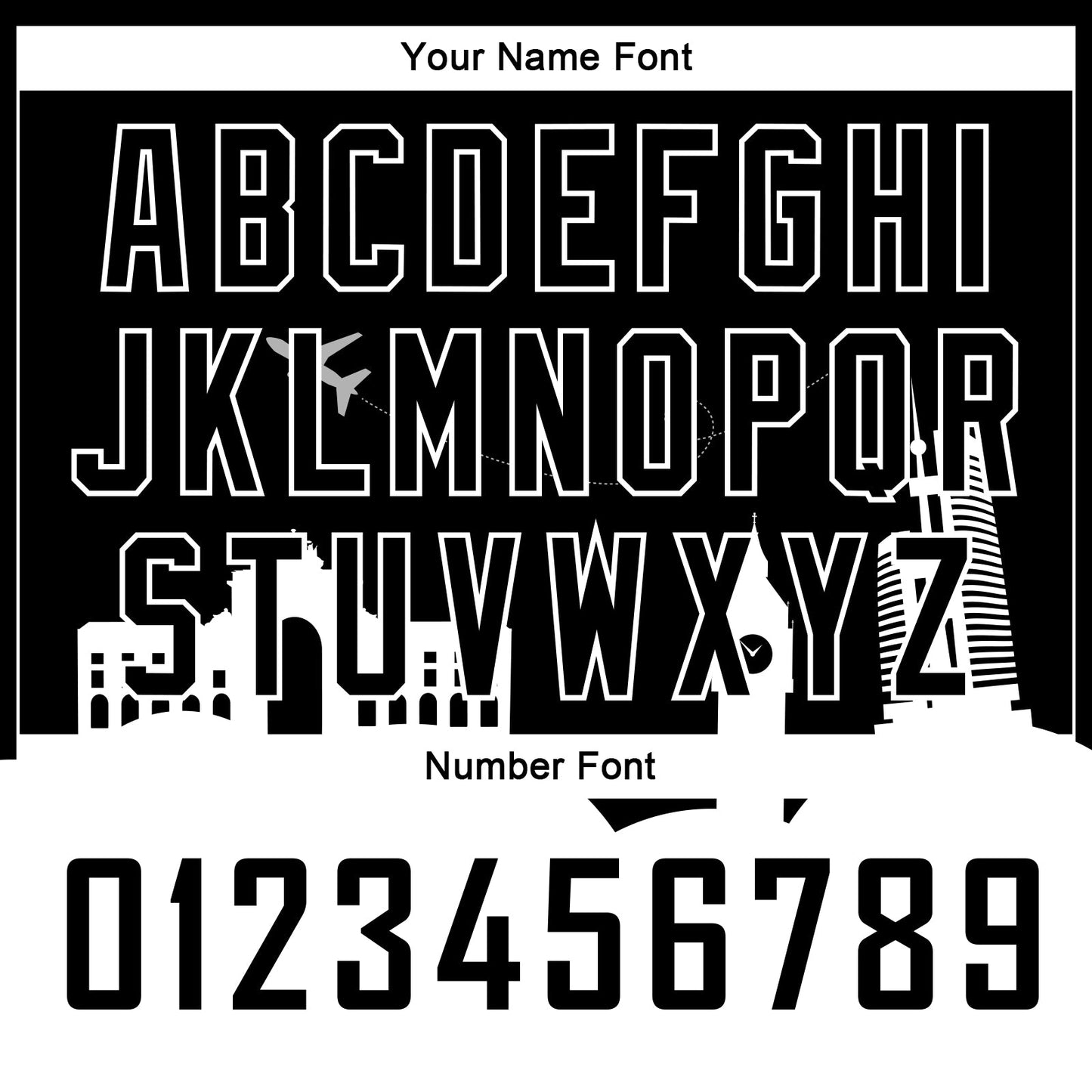 Custom Black White Holiday Travel Monuments Silhouette Authentic City Edition Basketball Jersey view 4