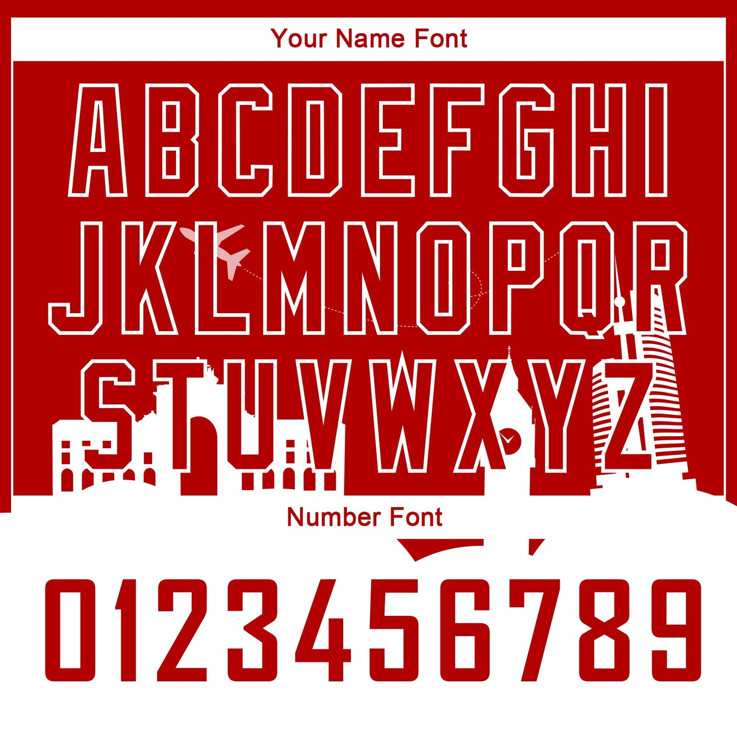 Custom Red White Holiday Travel Monuments Silhouette Authentic City Edition Basketball Jersey view 4