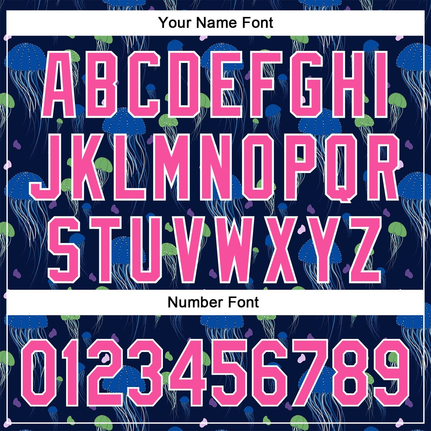 Custom Navy Pink-White 3D Pattern Design Jellyfish Authentic Baseball Jersey view 5