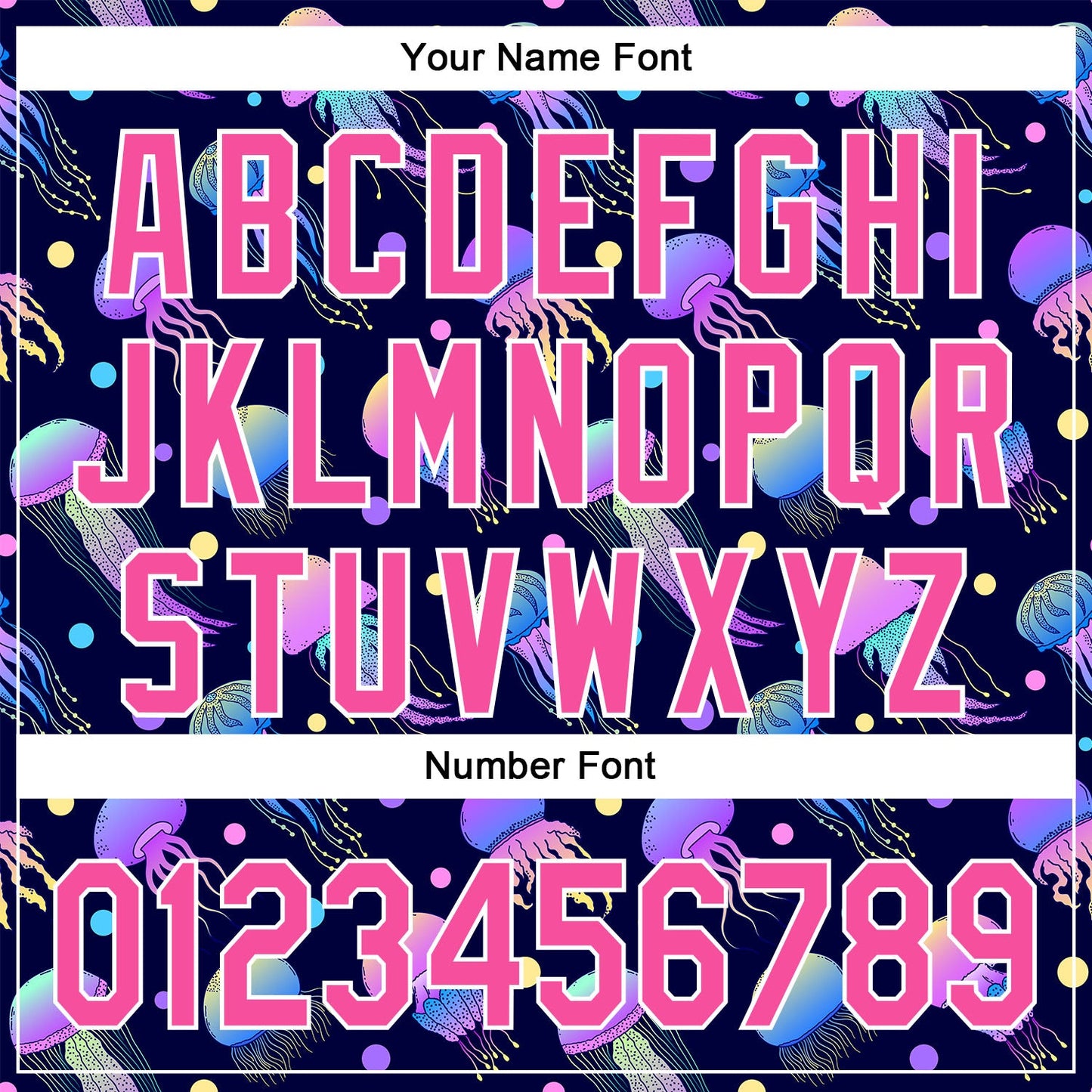 Custom Navy Pink-White 3D Pattern Design Colorful Cartoon Jellyfish Authentic Baseball Jersey view 5