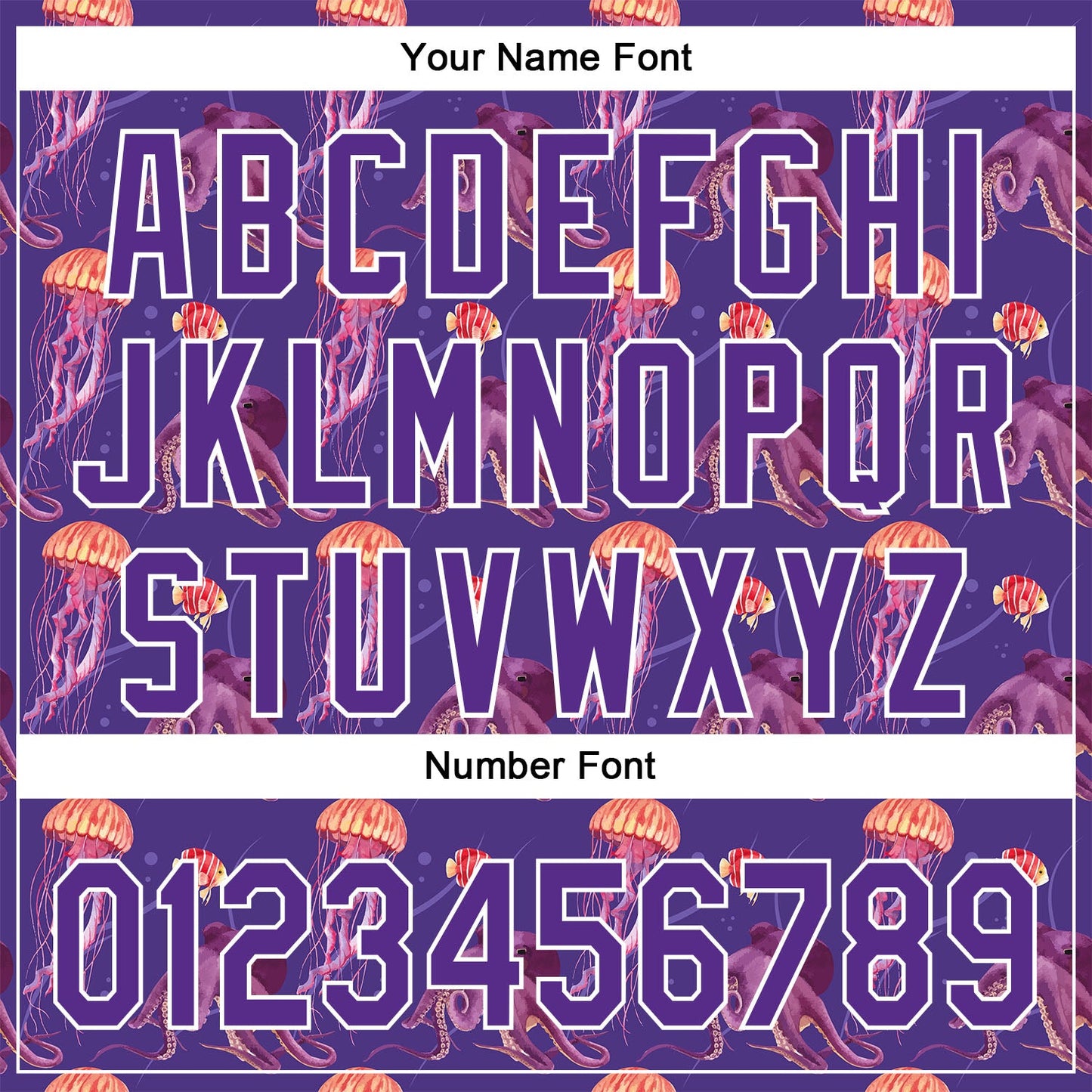 Custom Purple White 3D Pattern Design Jellyfish And Octopus Authentic Baseball Jersey view 5