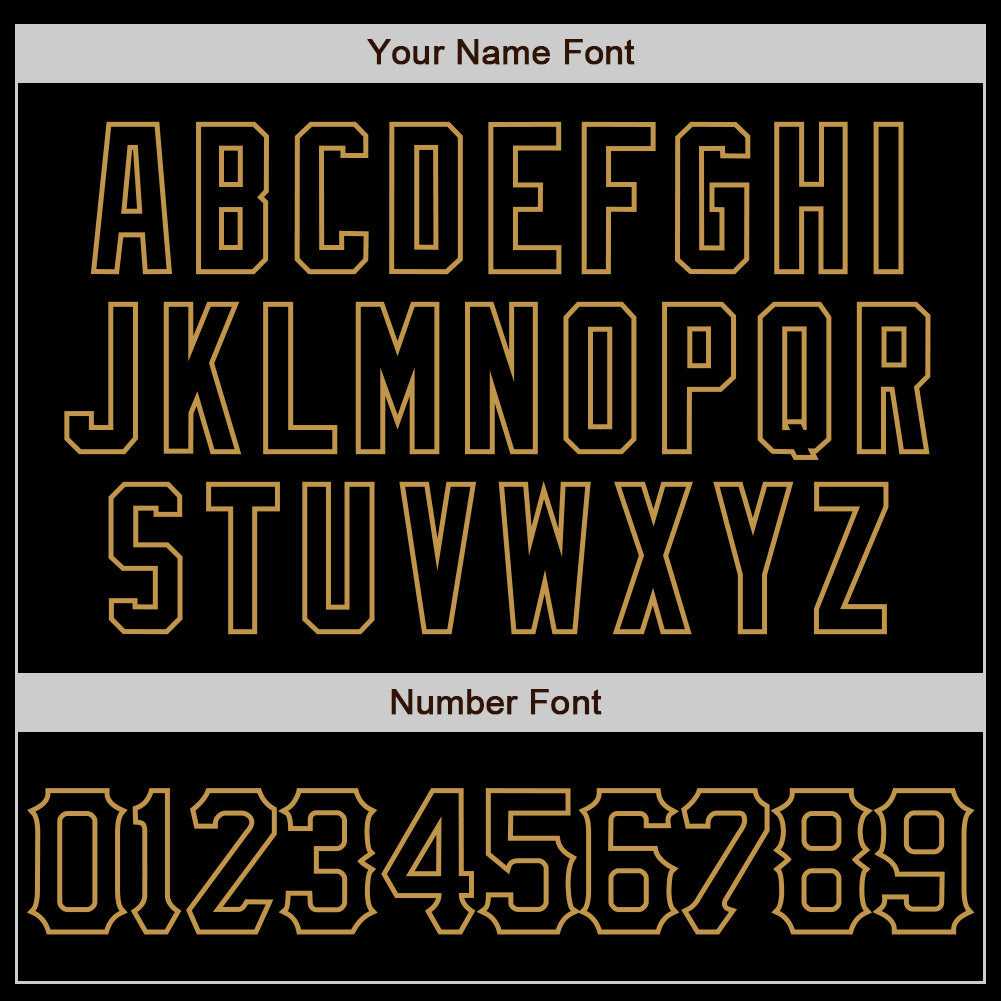 Custom Black Old Gold 3D Pattern Design Abstract Sharp Shape Authentic Baseball Jersey view 5