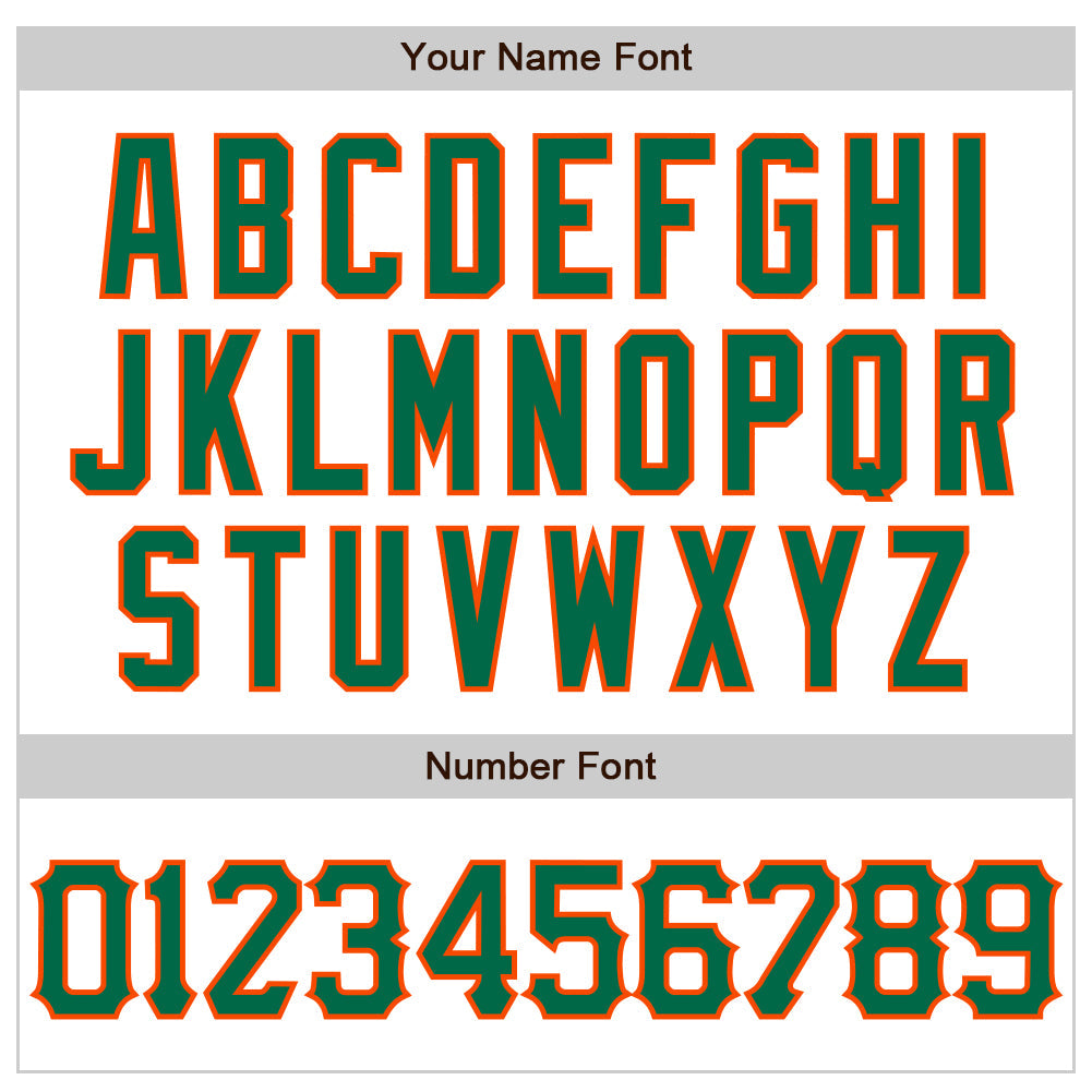 Custom White Kelly Green-Orange 3D Pattern Design Abstract Sharp Shape Authentic Baseball Jersey view 5