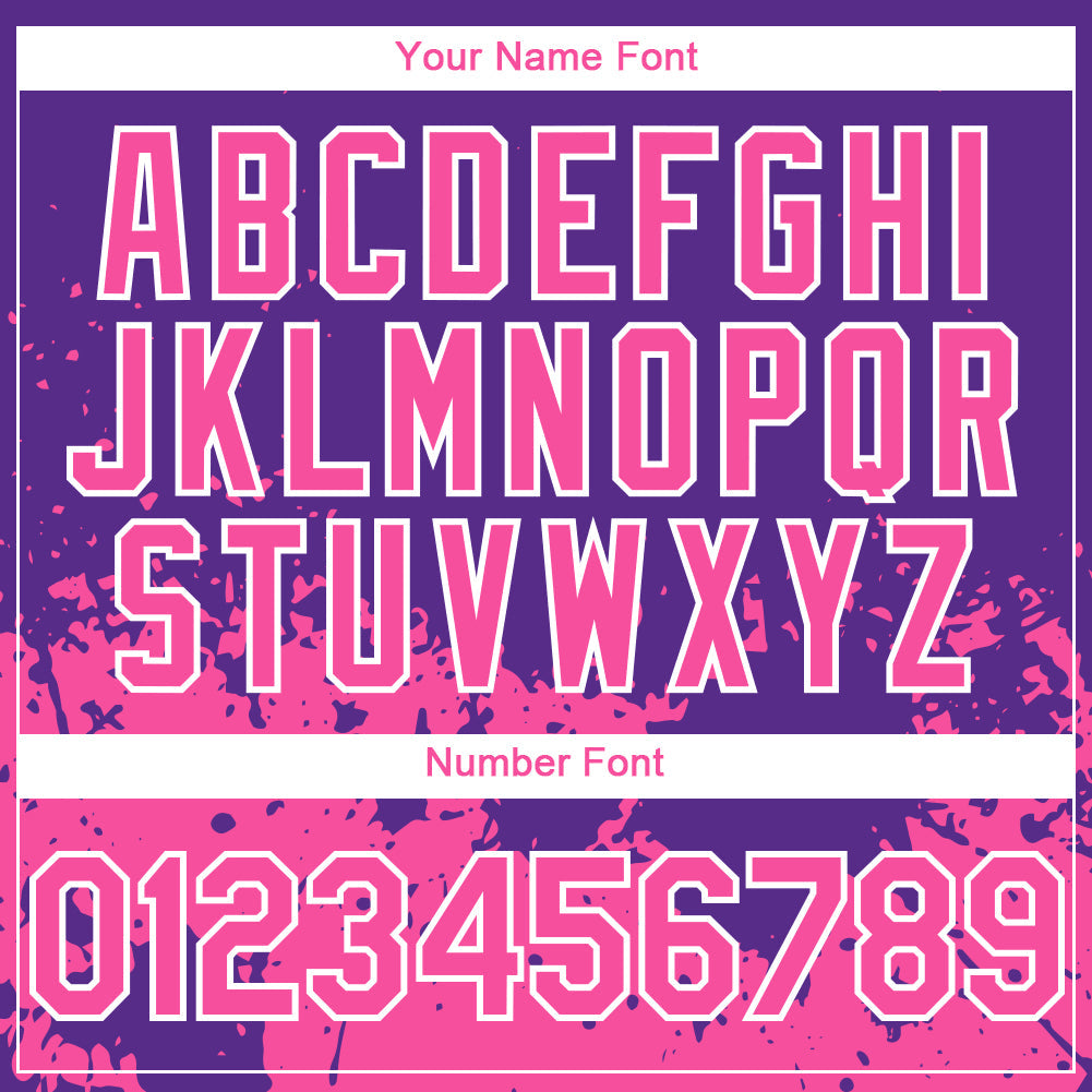 Custom Purple Pink-White 3D Pattern Design Abstract Splash Grunge Art Authentic Baseball Jersey view 5