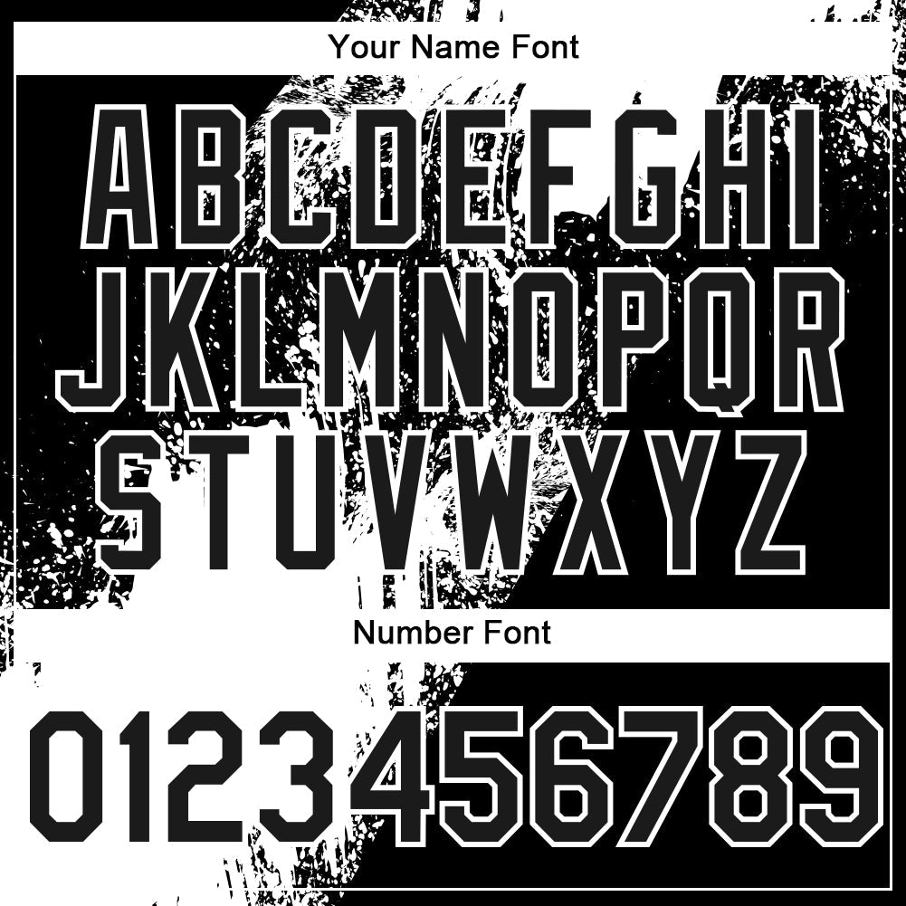 Custom Black White 3D Pattern Design Abstract Brush Stroke Authentic Baseball Jersey view 5
