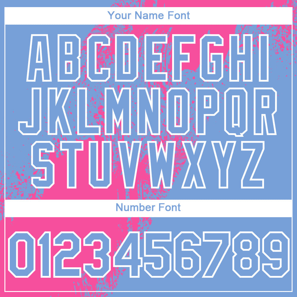 Custom Light Blue Pink-White 3D Pattern Design Abstract Brush Stroke Authentic Baseball Jersey view 5