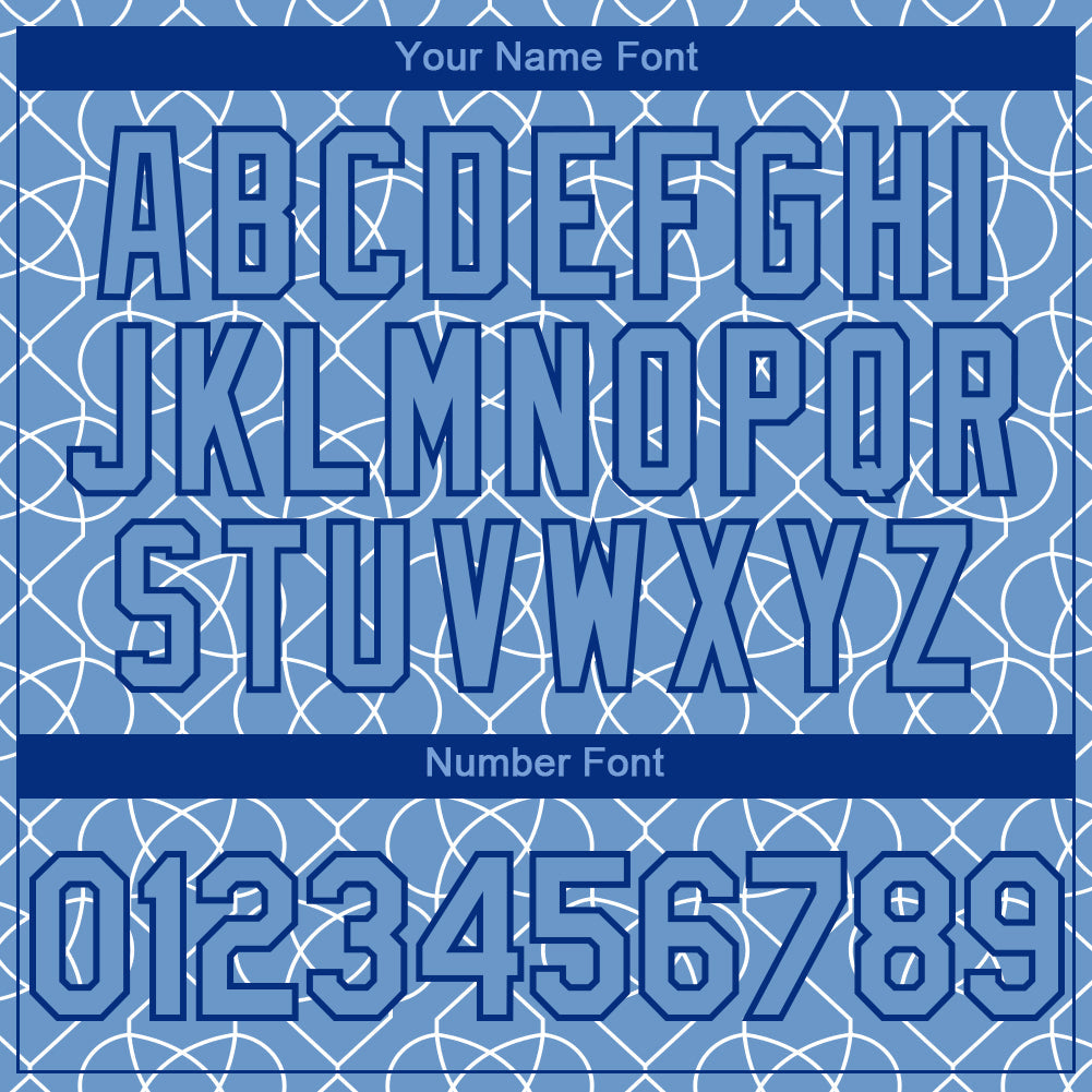 Custom Light Blue Black-White 3D Pattern Design Arabesque Shape Authentic Baseball Jersey view 5