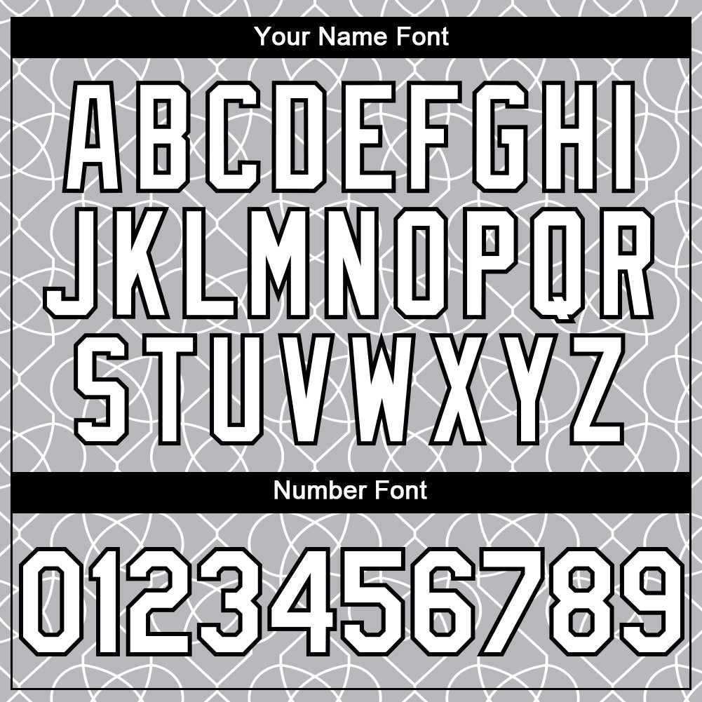 Custom Gray White-Black 3D Pattern Design Arabesque Shape Authentic Baseball Jersey view 5