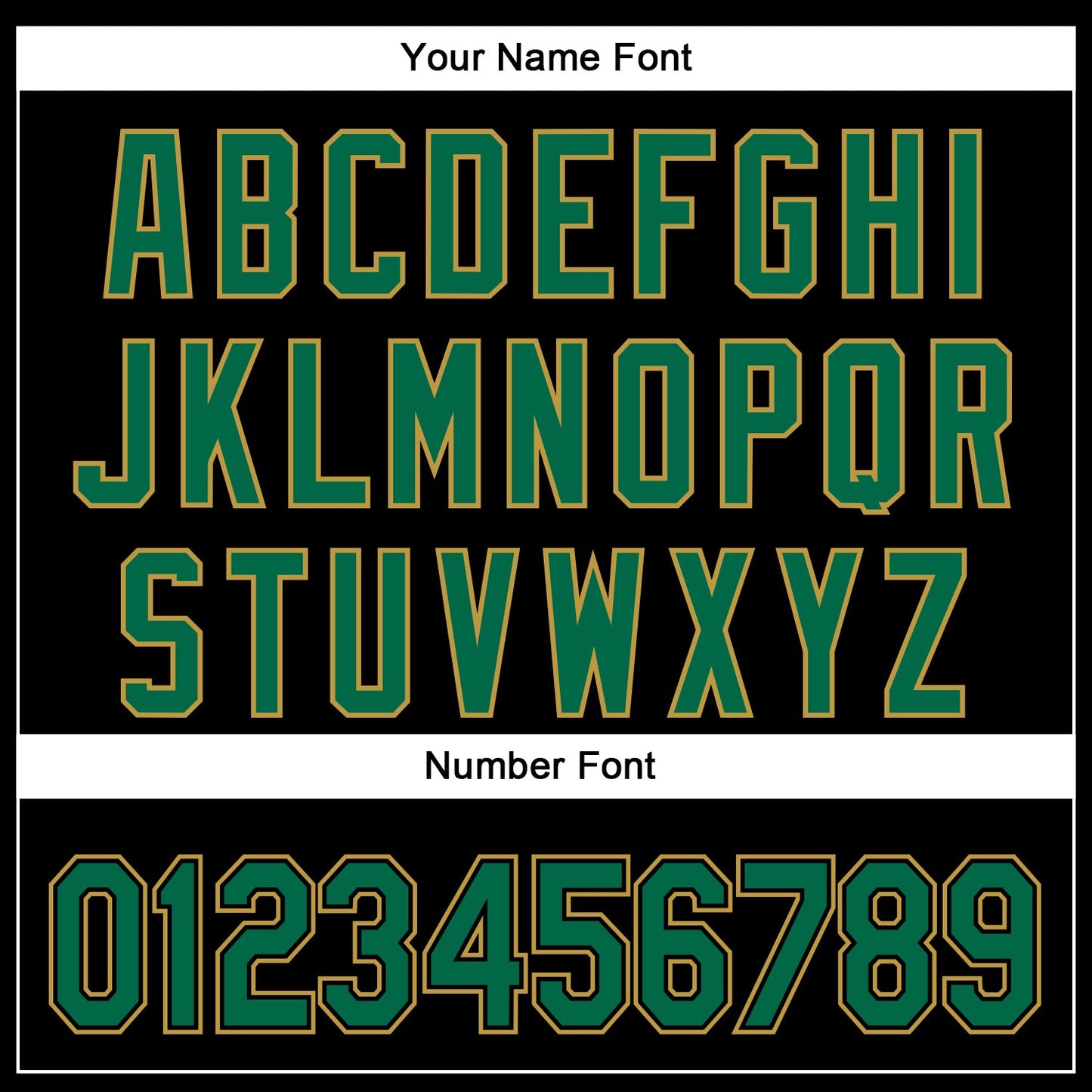 Custom Black Kelly Green-Old Gold 3D Pattern Design Curve Solid Authentic Baseball Jersey view 5