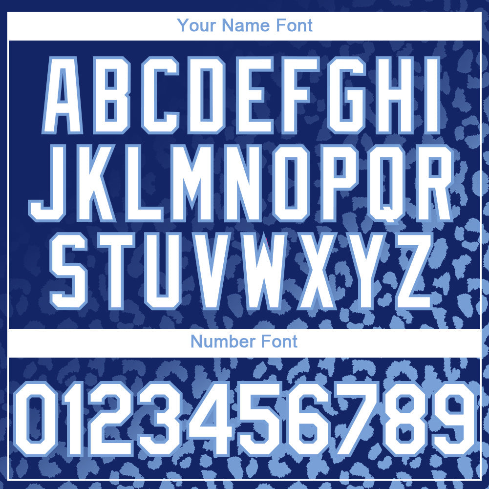Custom Royal White-Light Blue 3D Pattern Design Leopard Print Fade Fashion Authentic Baseball Jersey view 5